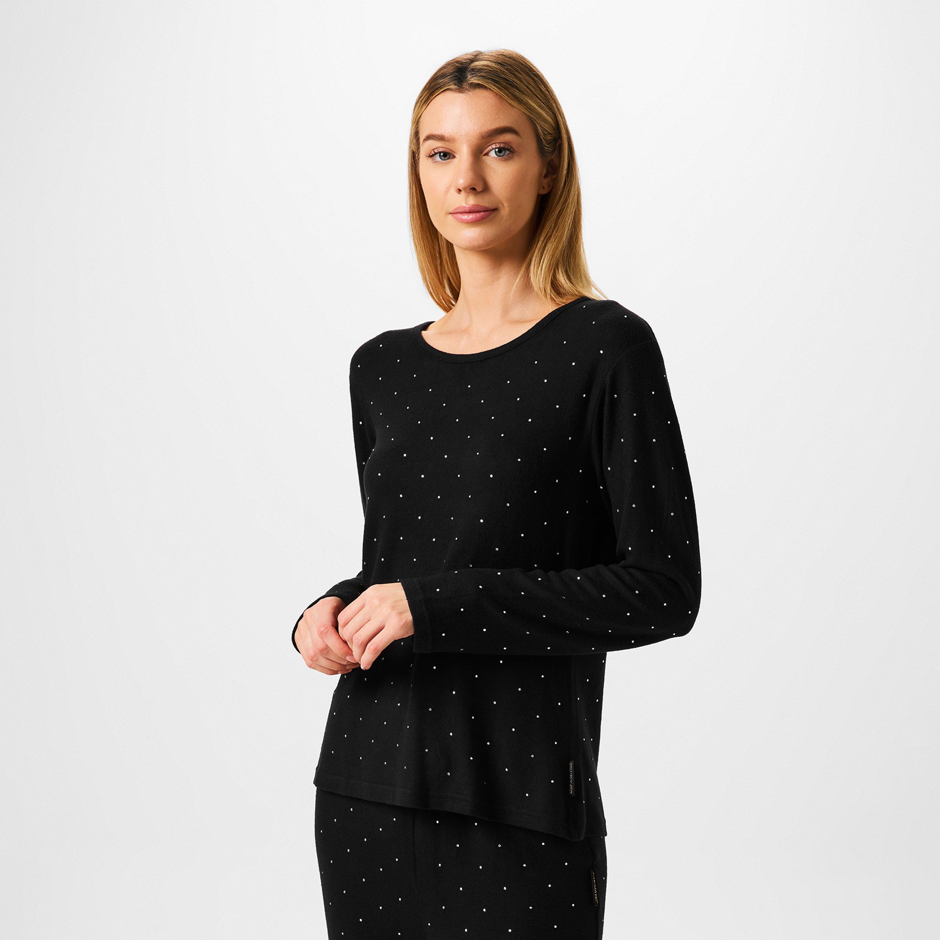 Crna - Biba - Biba Rhinestone PJ Set - 3