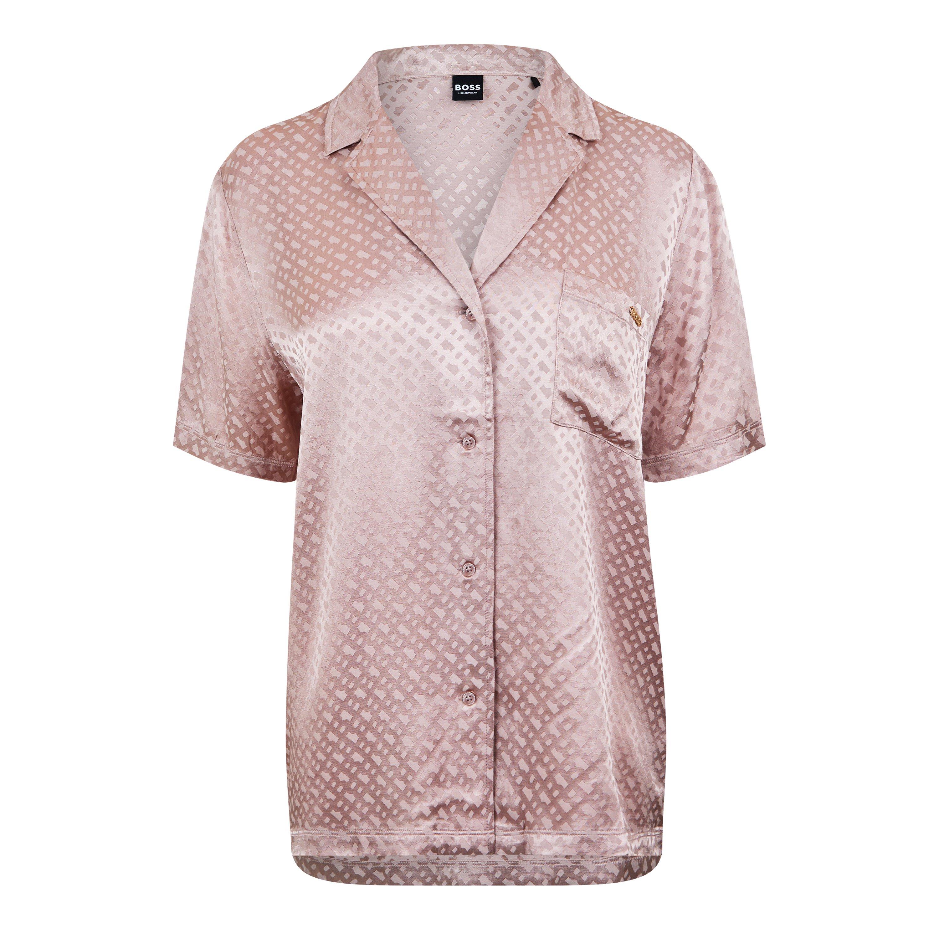Light Beige - Boss - Women's BW Mono Monogram Pyjama Shirt Set - 5