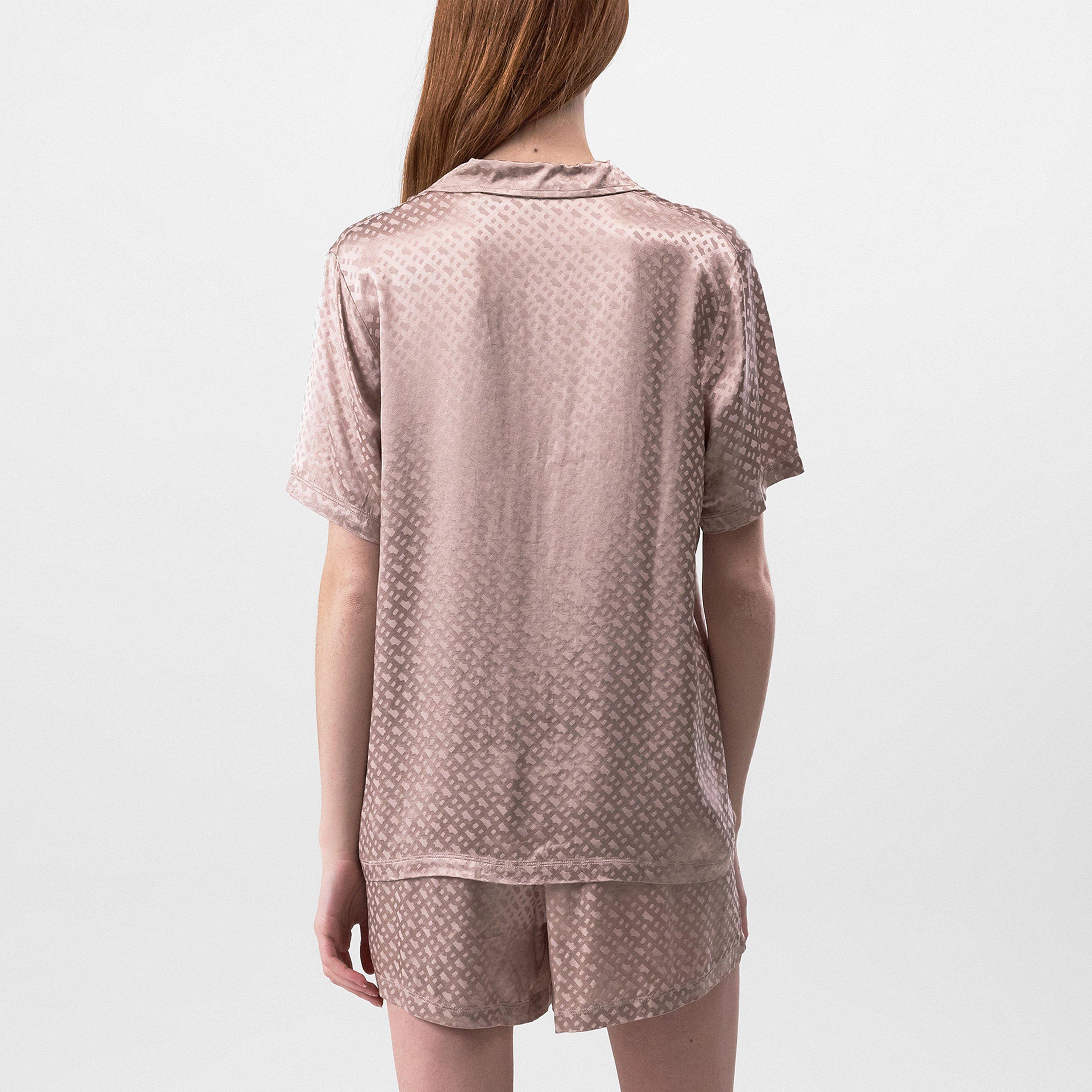 Light Beige - Boss - Women's BW Mono Monogram Pyjama Shirt Set - 3