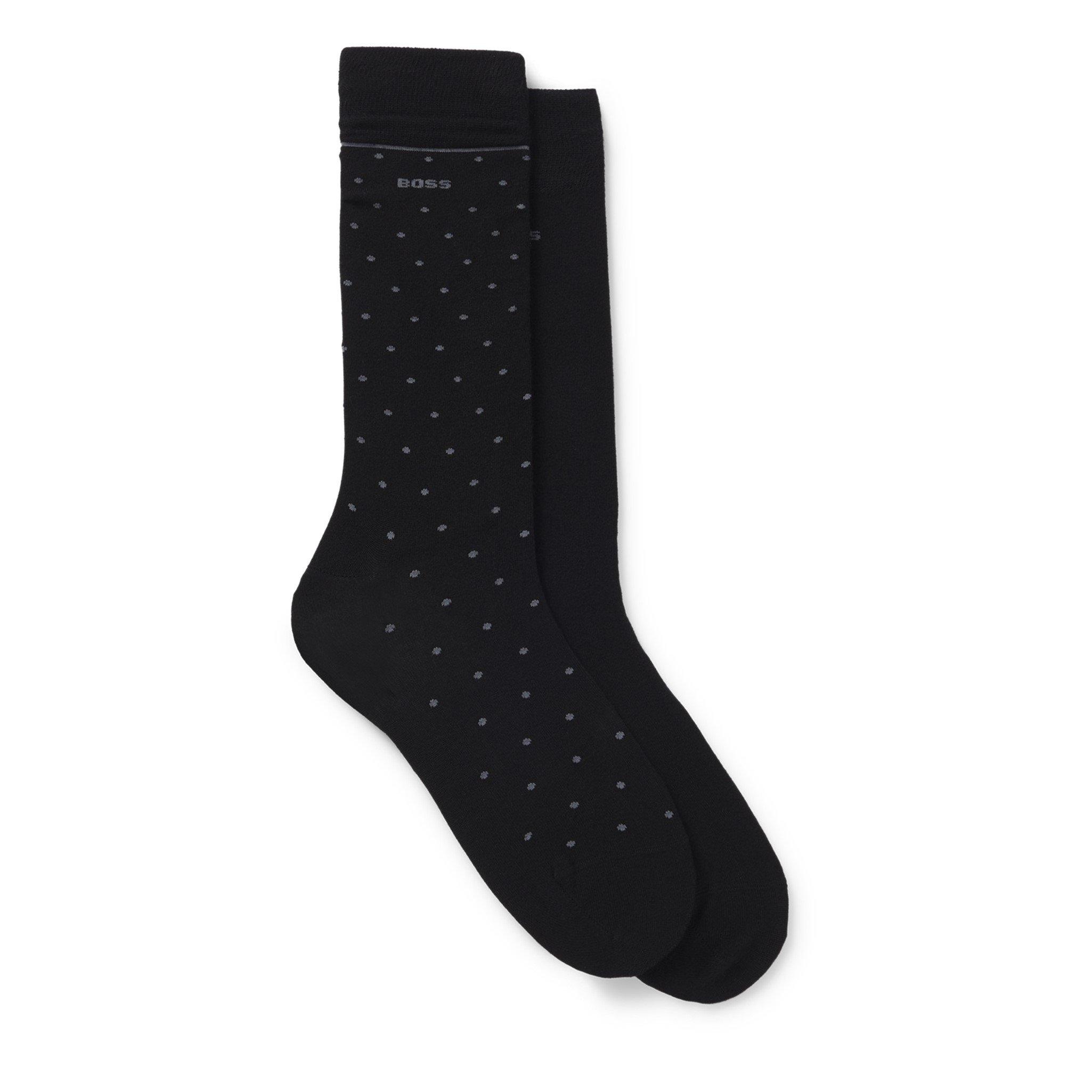 Boss Men's Bamboo Dots Crew Socks - Black 001 - 5.5-8
