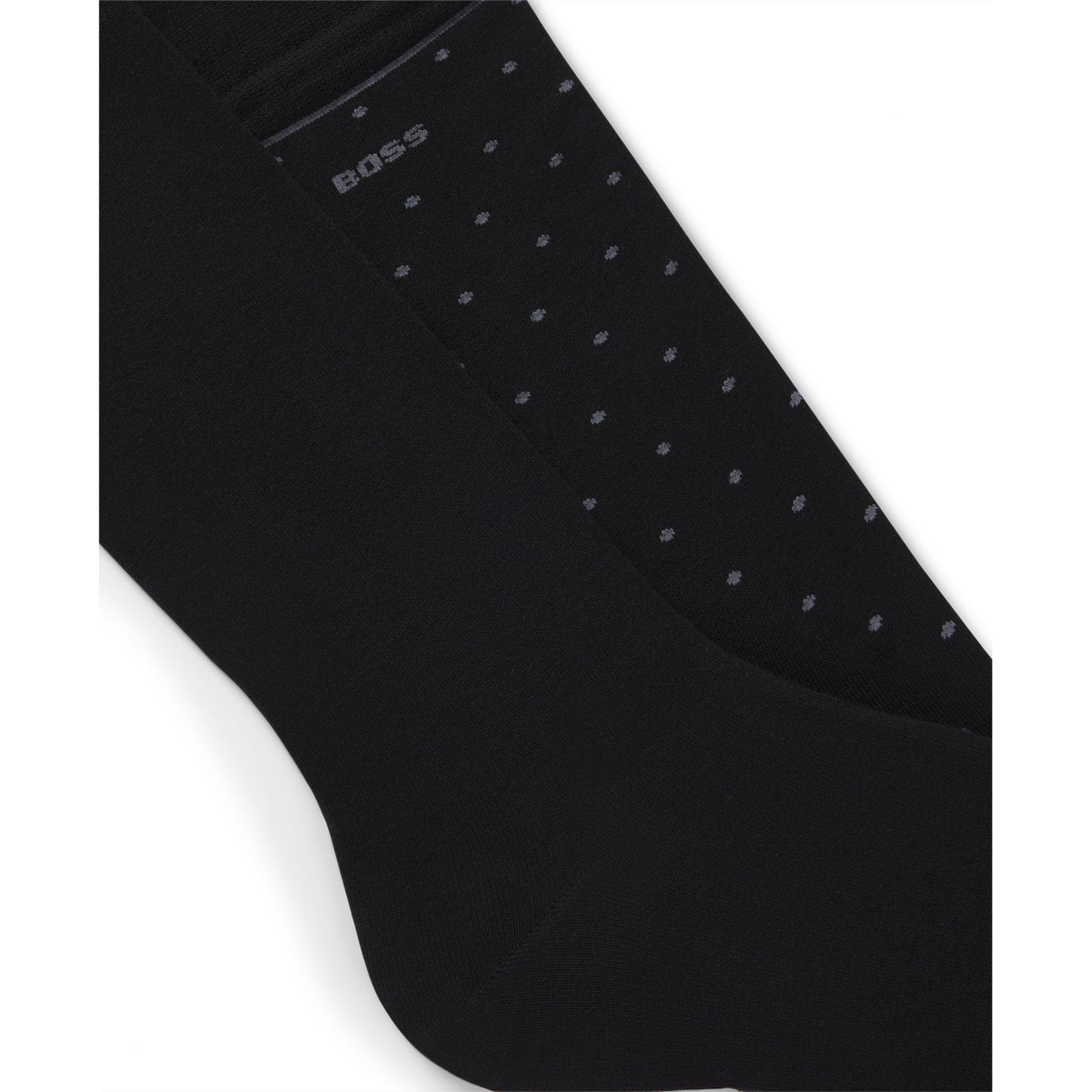 Black 001 - Boss - Men's Bamboo Dots Crew Socks - 2