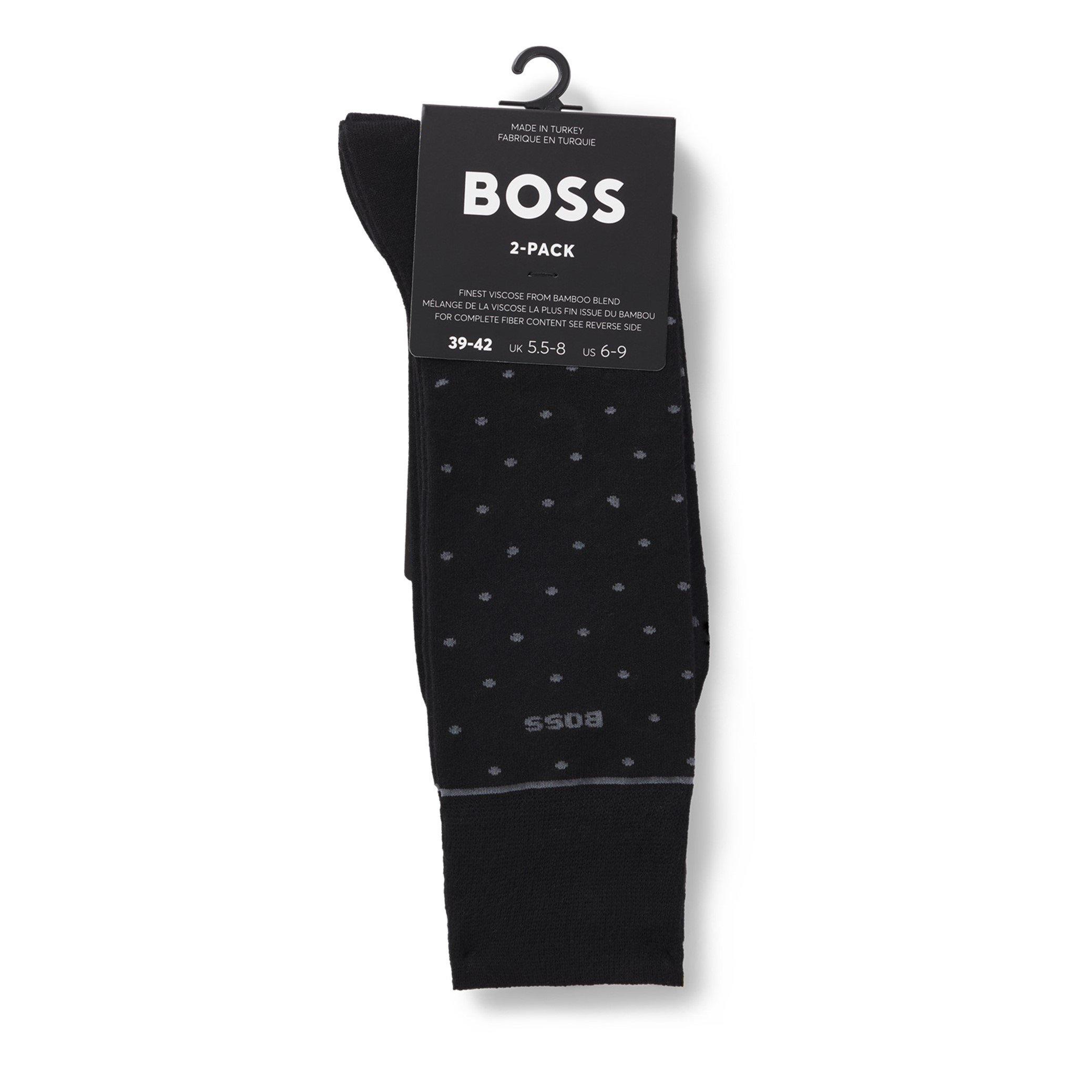 Black 001 - Boss - Men's Bamboo Dots Crew Socks - 3