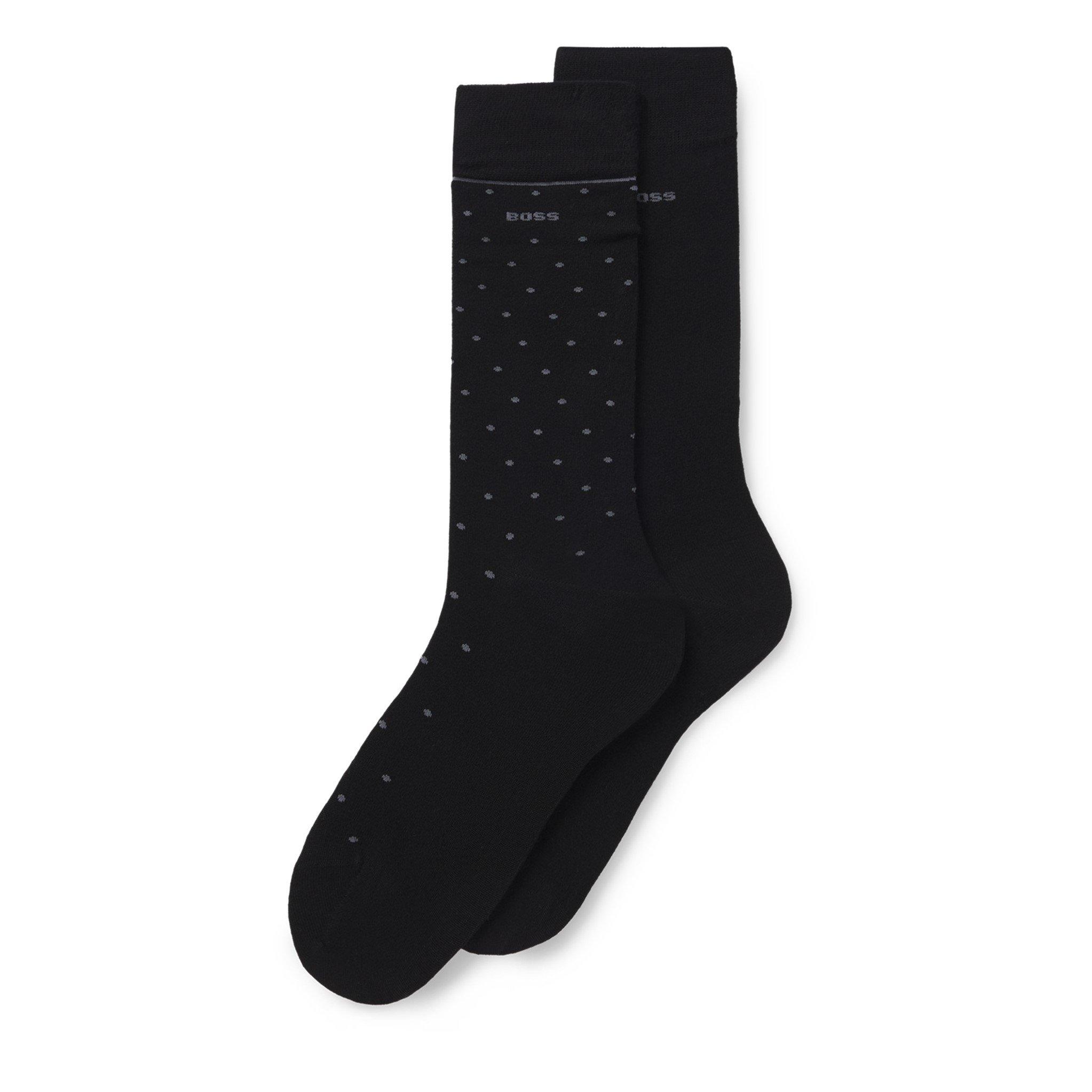 Black 001 - Boss - Men's Bamboo Dots Crew Socks - 5