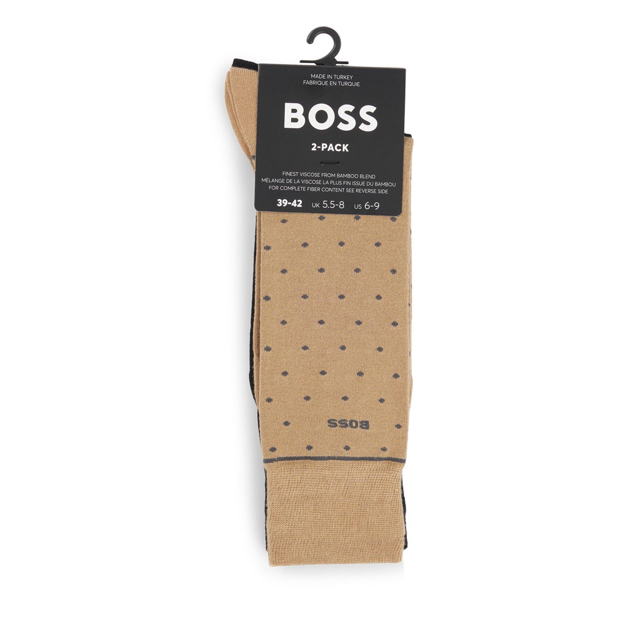 Medium Beige260 - Boss - Men's Bamboo Dots Crew Socks - 3