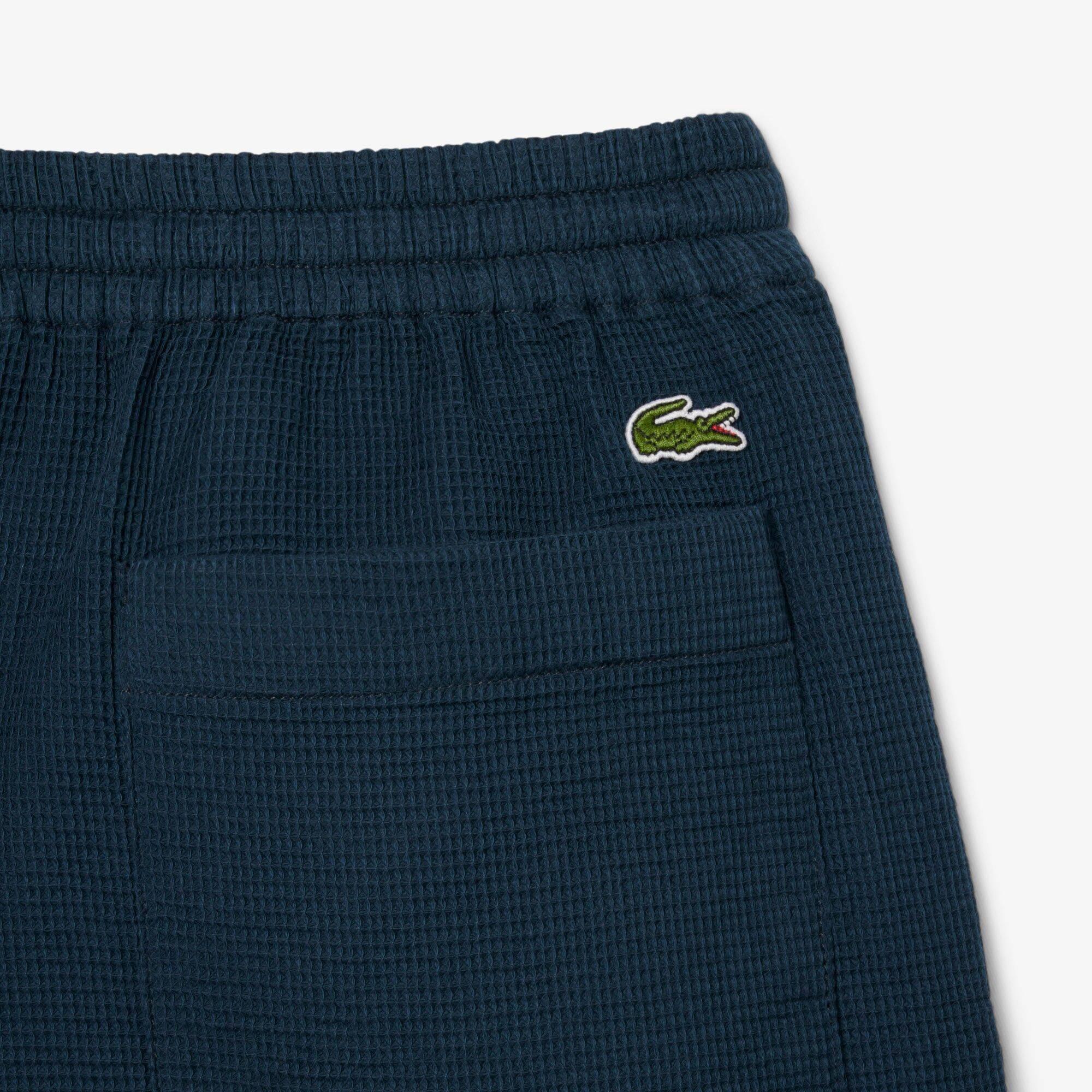 Marineblauw C7Z - Lacoste - Men's Waffle Woven Tracksuit Shorts - 4
