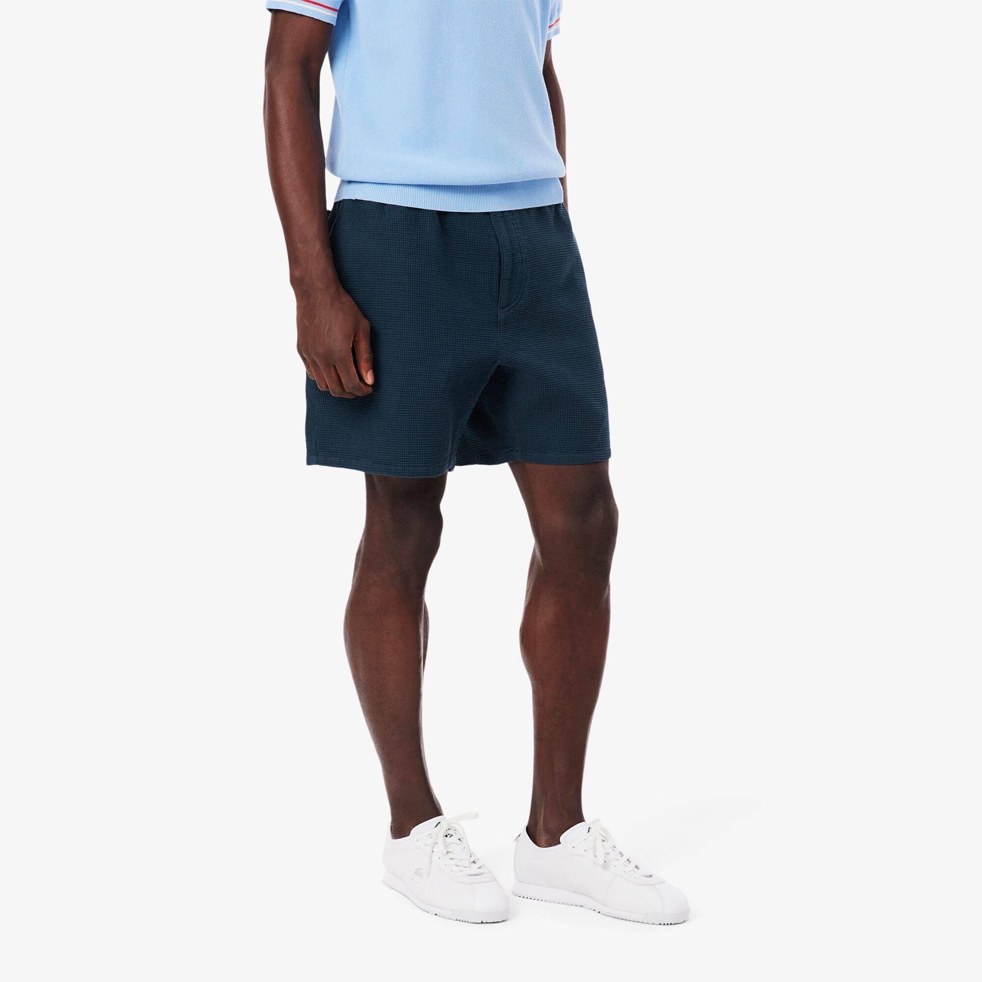 Marineblauw C7Z - Lacoste - Men's Waffle Woven Tracksuit Shorts - 5