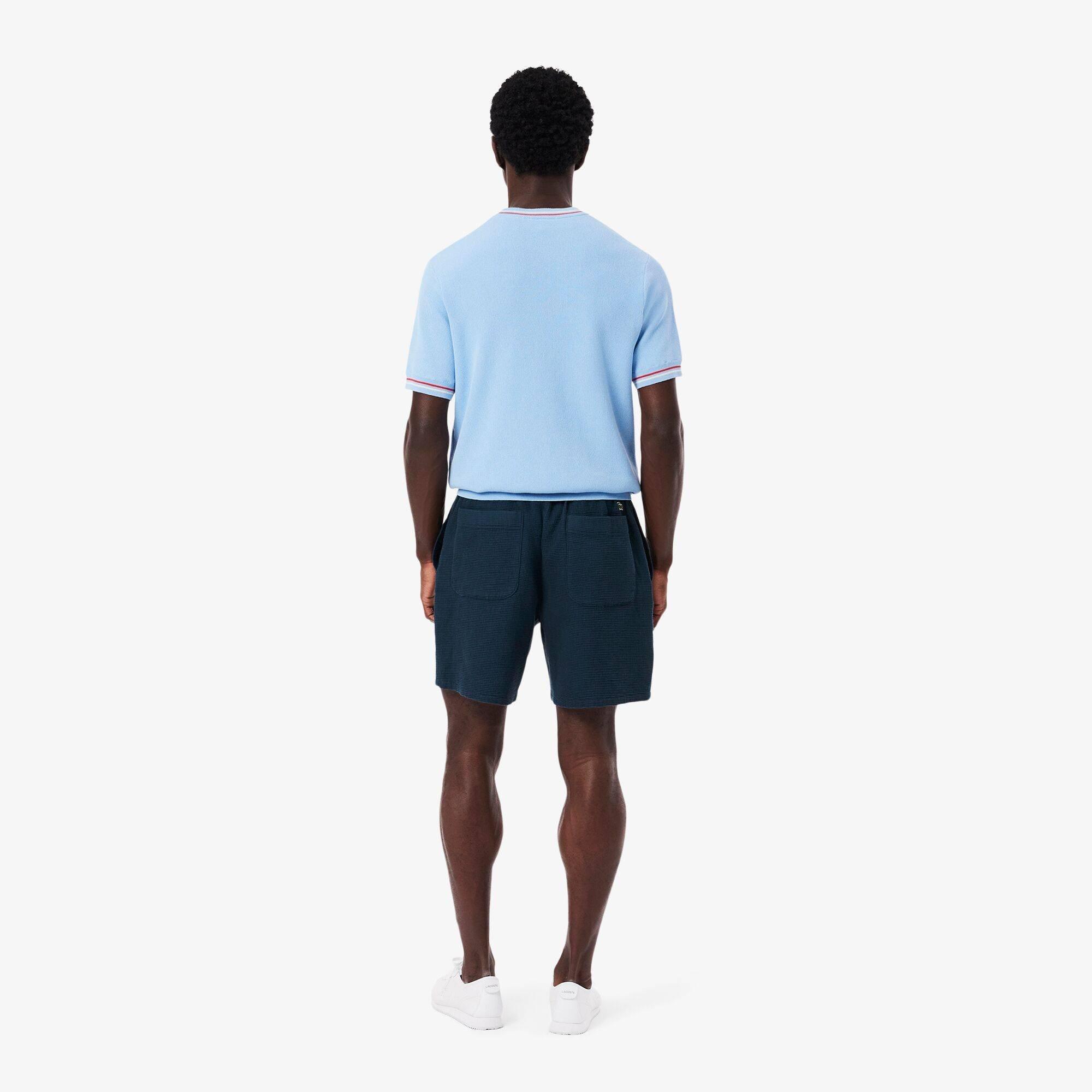 Marineblauw C7Z - Lacoste - Men's Waffle Woven Tracksuit Shorts - 7
