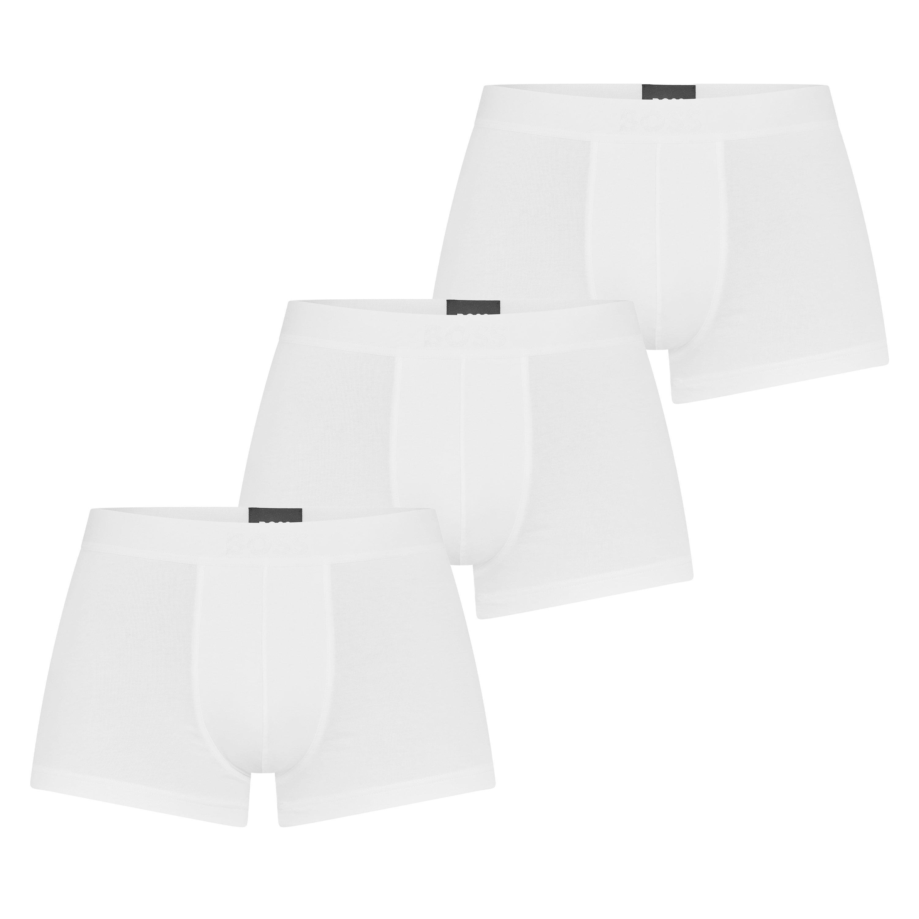 Boss Men's Bodywear 3 Pack Boxer Briefs With Logo Waistband - Open White - Medium