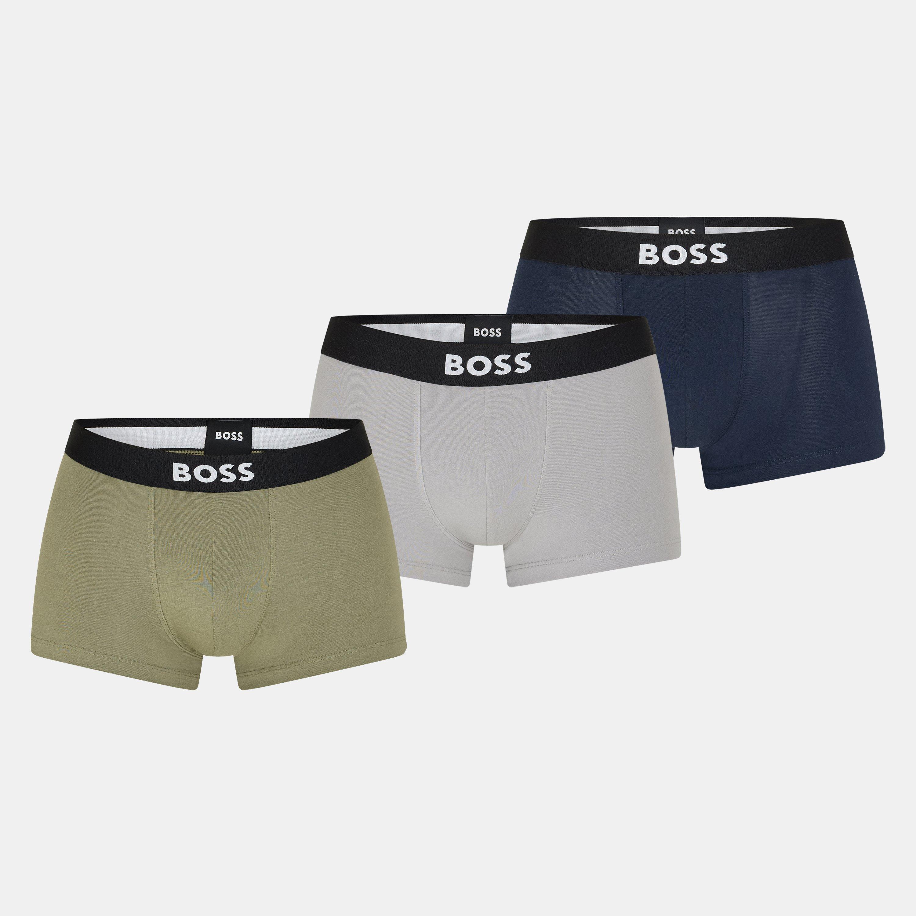 Boss Men's Bodywear 3 Pack Boxer Briefs With Logo Waistband - Open Misc - Small