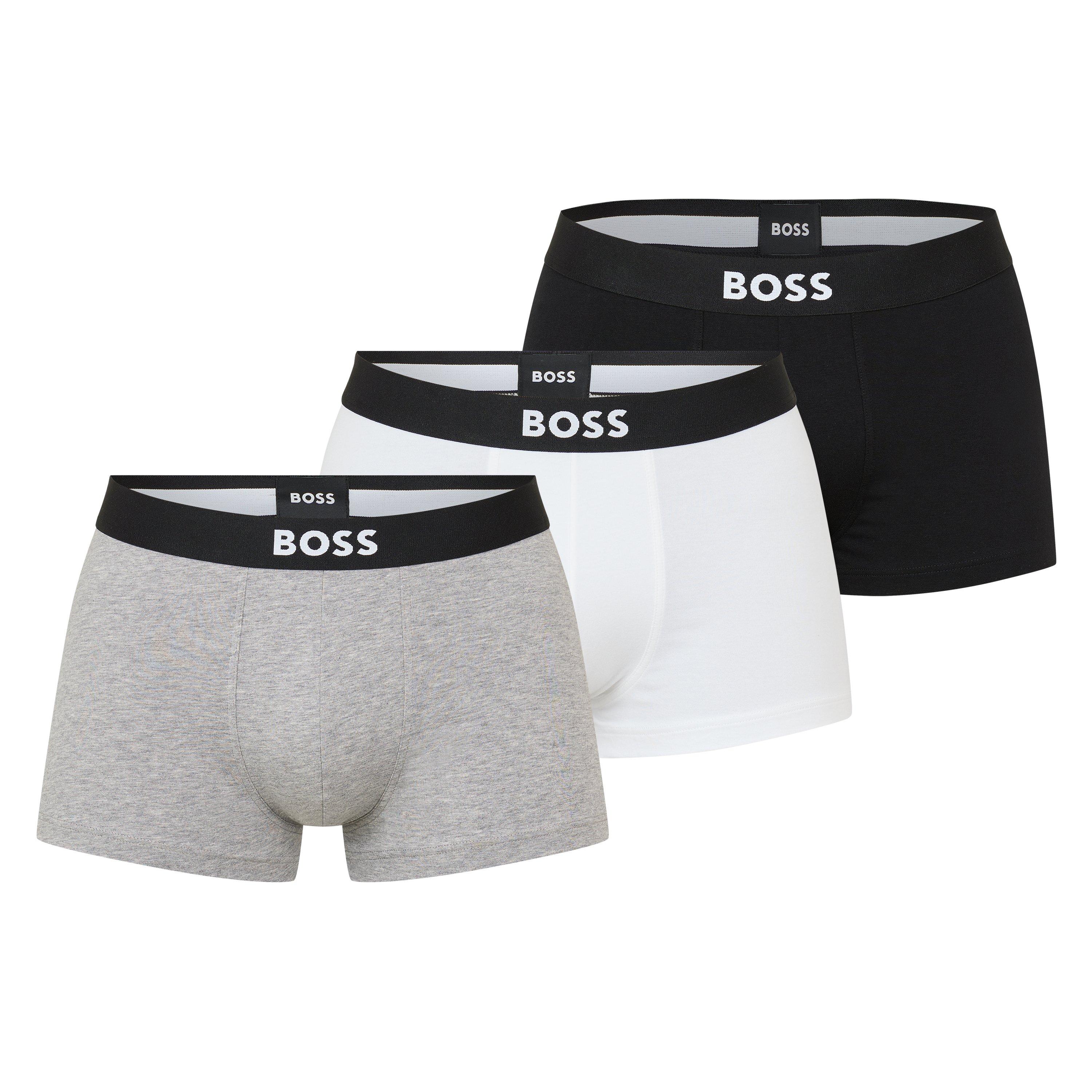 Boss Men's Bodywear 3 Pack Boxer Briefs With Logo Waistband - Open Misc - Large