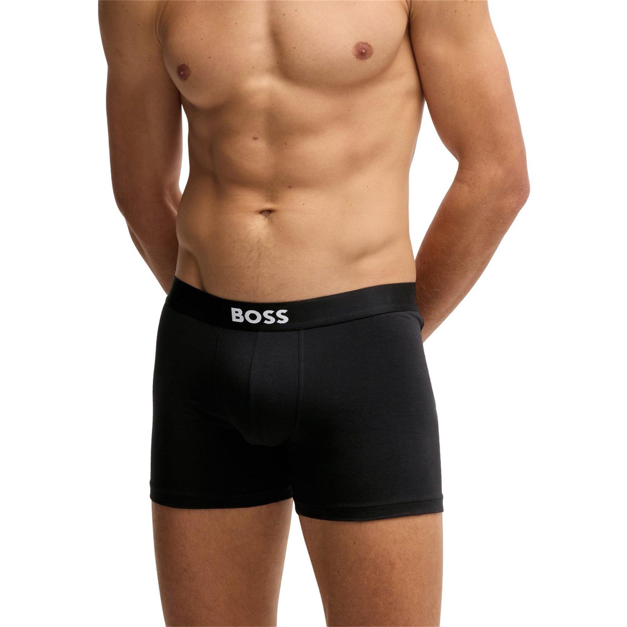 Black 001 - Boss - Three-pack of logo-waistband boxer briefs - 2