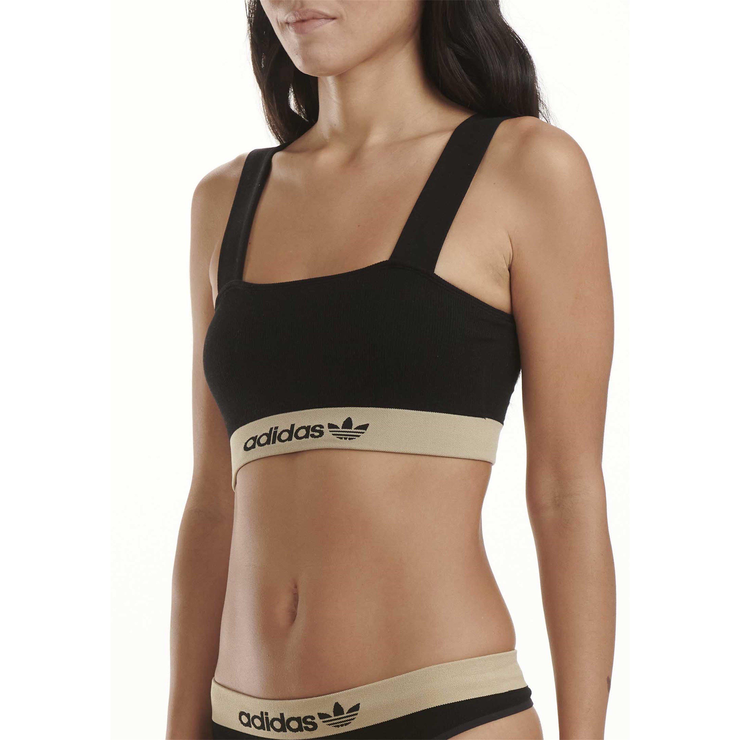 Schwarz - adidas Originals - Adidas Originals Logo Rib Bralette - 3
