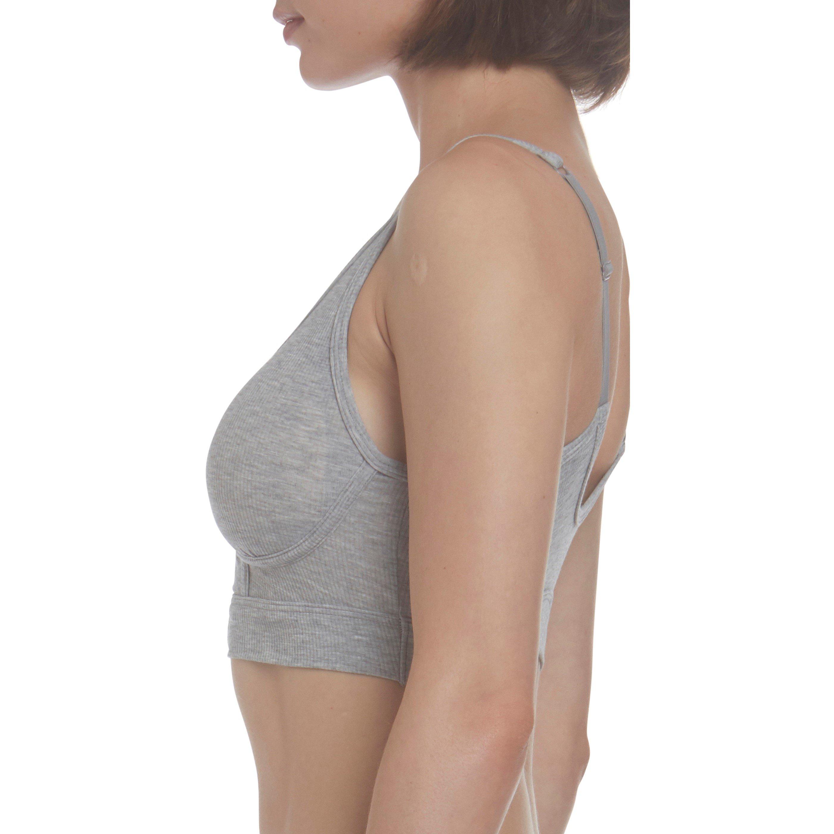 Heather Grey - adidas Originals - Adicolor Contempo Rib 2-2 Bralette - 4