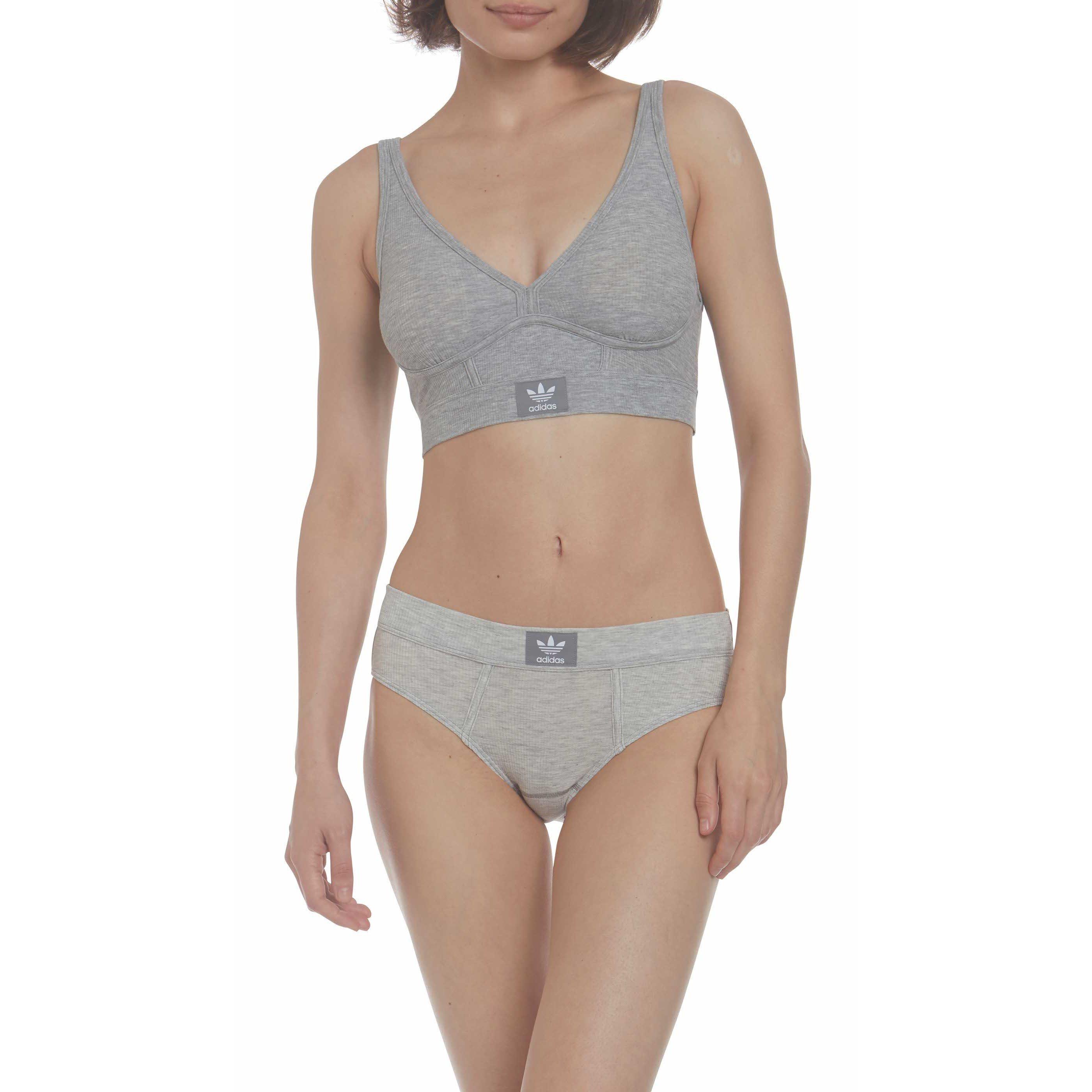 Heather Grey - adidas Originals - Adicolor Contempo Rib 2-2 Bralette - 5