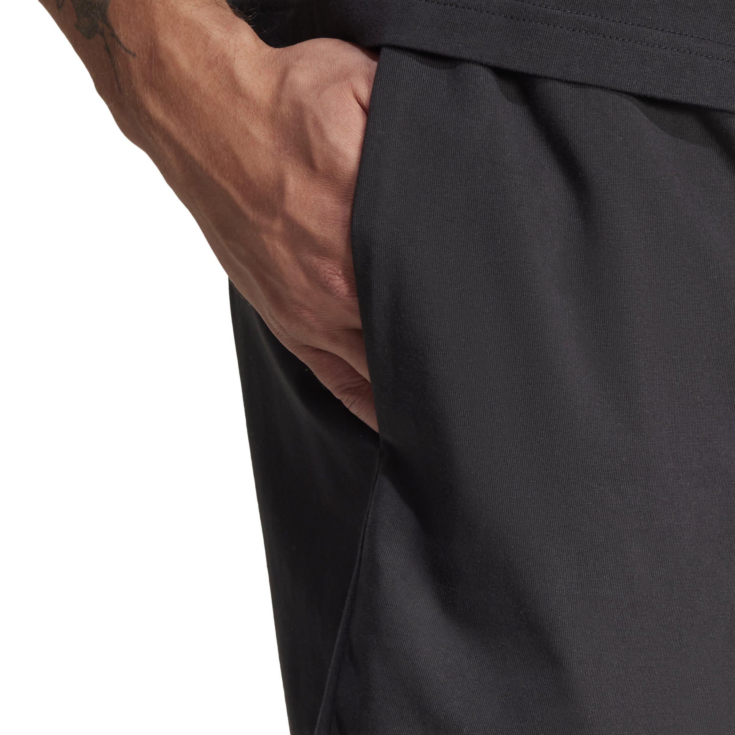 Schwarz/Weiß - adidas - Essentials Linear Single Jersey Shorts Mens - 5