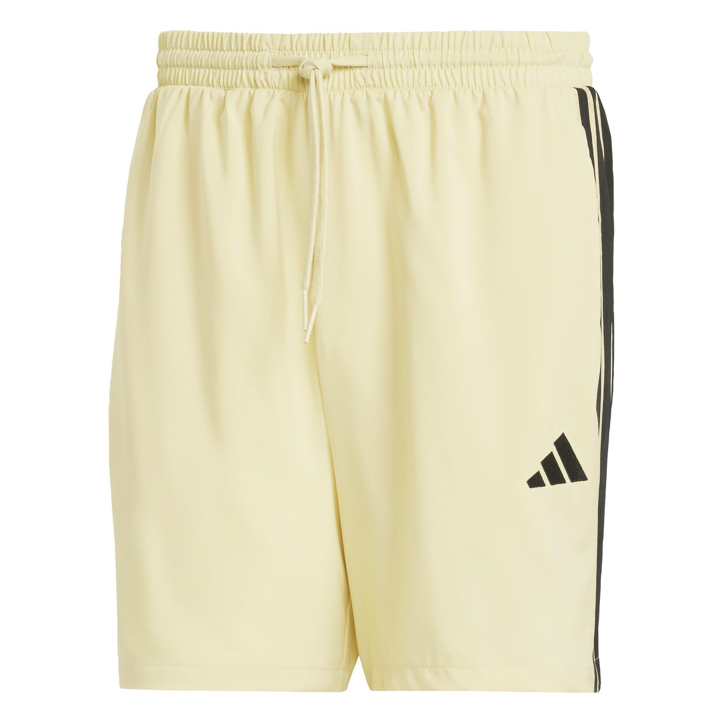 Adidas Men's Essentials 3-Stripes Shorts - Powder Yellow - L