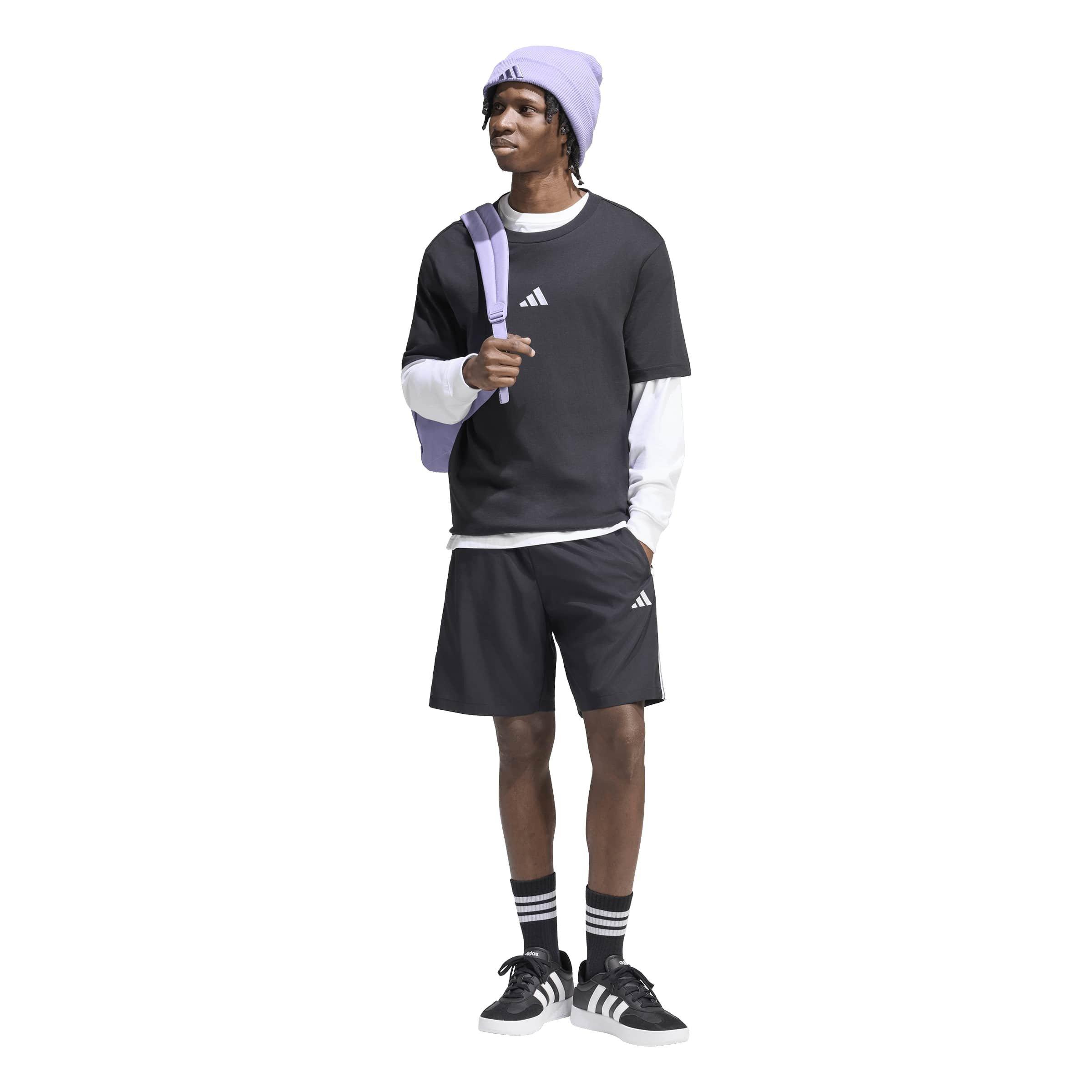 Schwarz/Weiß - adidas - Essentials 3-Stripes Shorts - 6