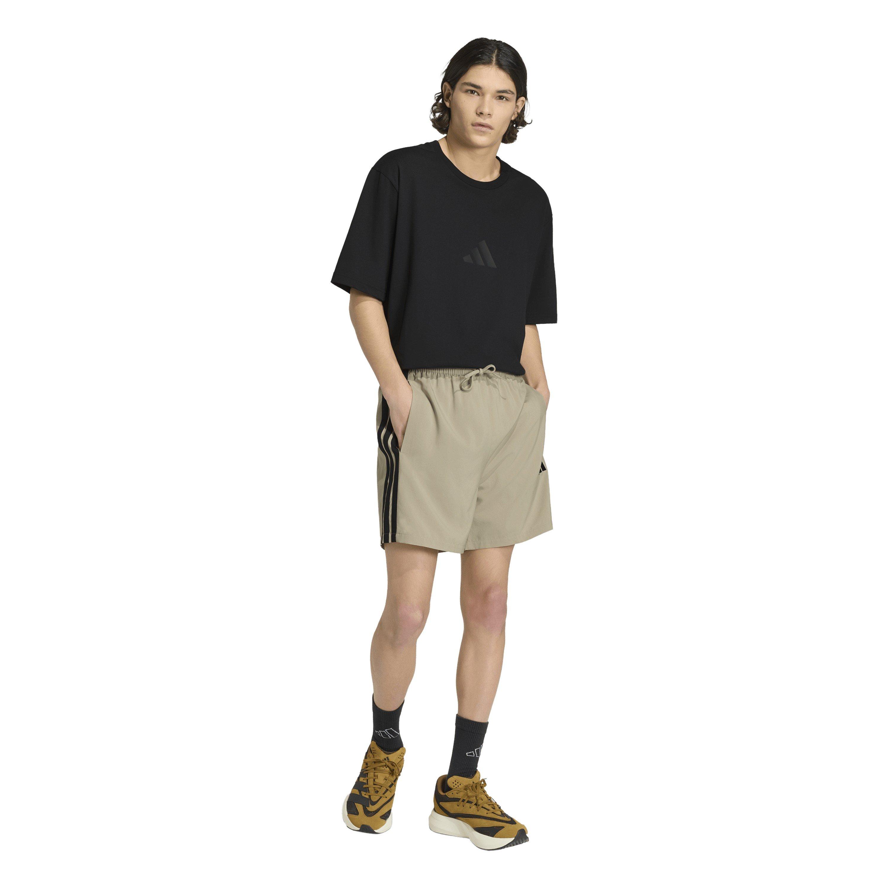 W.Cargo/Black - adidas - Essential 3-Stripes Chelsea Mens Shorts - 6