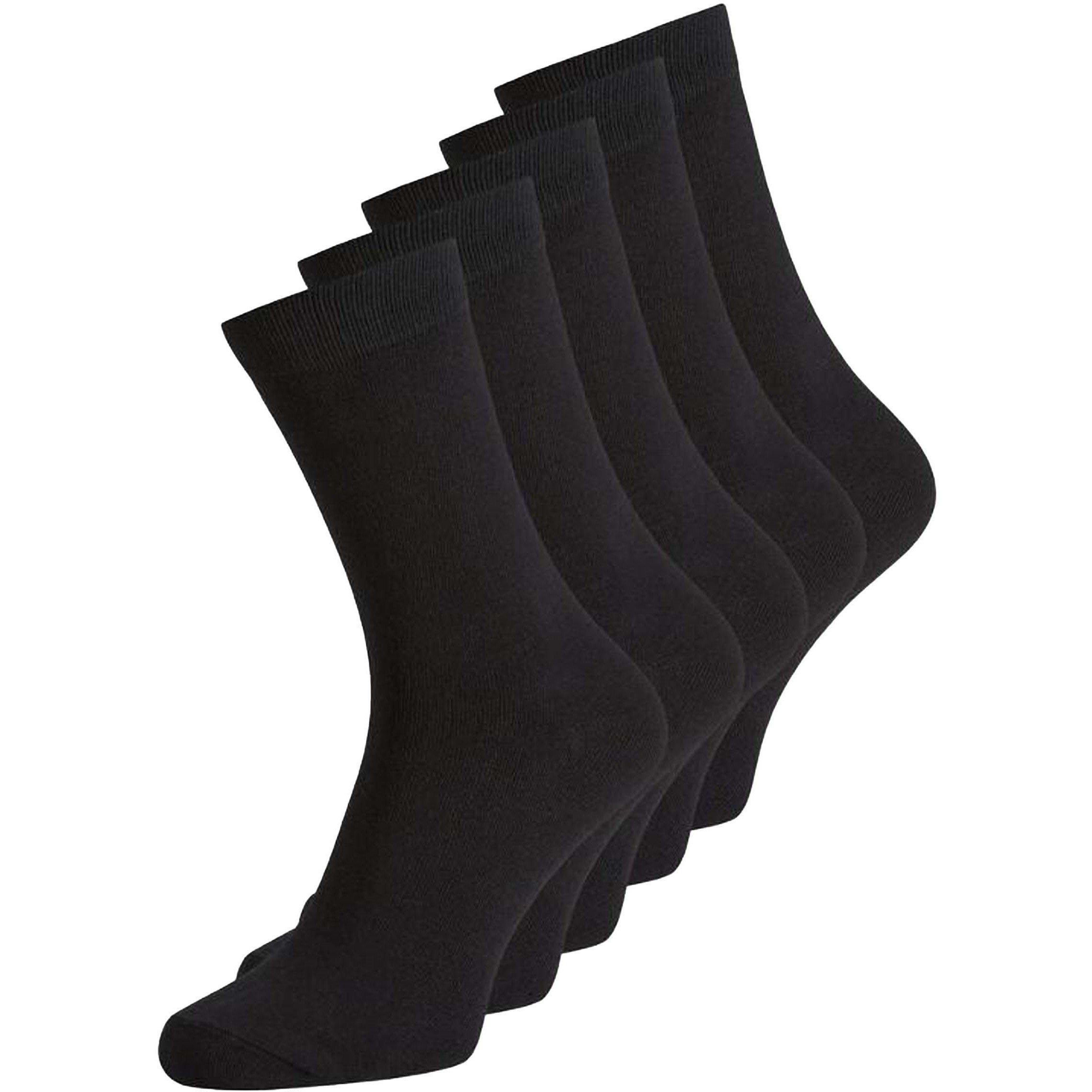 Jack And Jones Men's 5-Pack Jens Dress Socks - Black - Mens 7-12