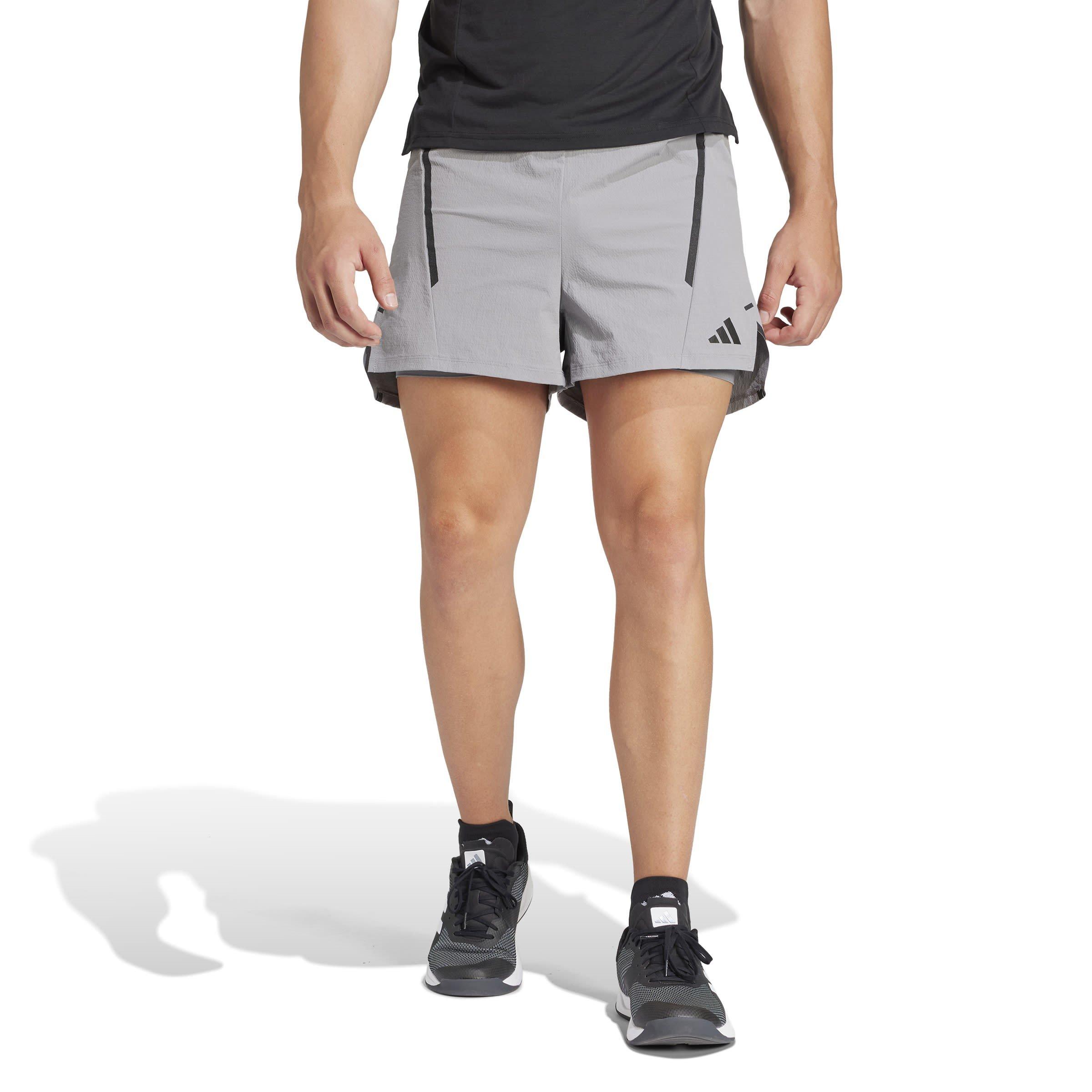 Gry Three/Blk - adidas - D4T Pro Series Adistrong Workout Shorts Mens - 2