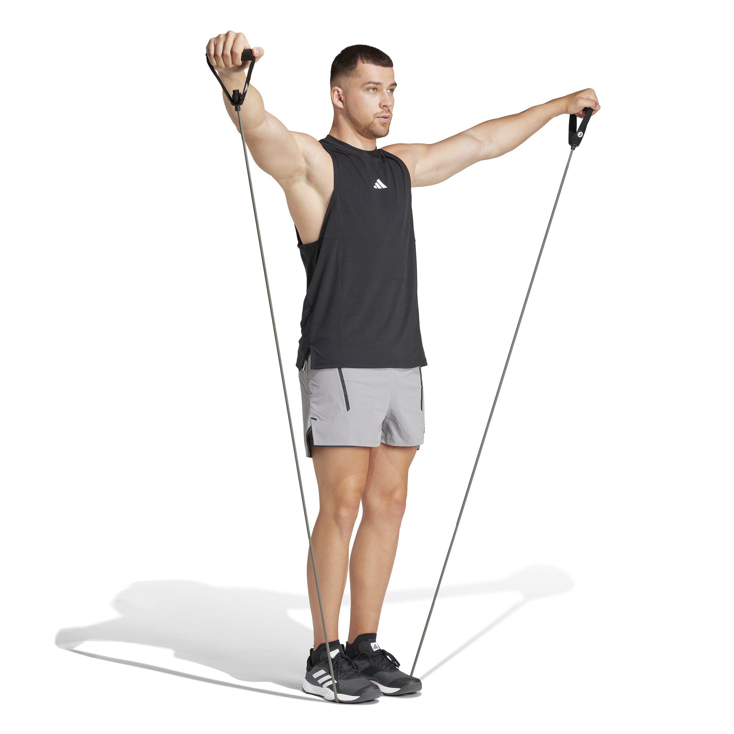 Gry Three/Blk - adidas - D4T Pro Series Adistrong Workout Shorts Mens - 4