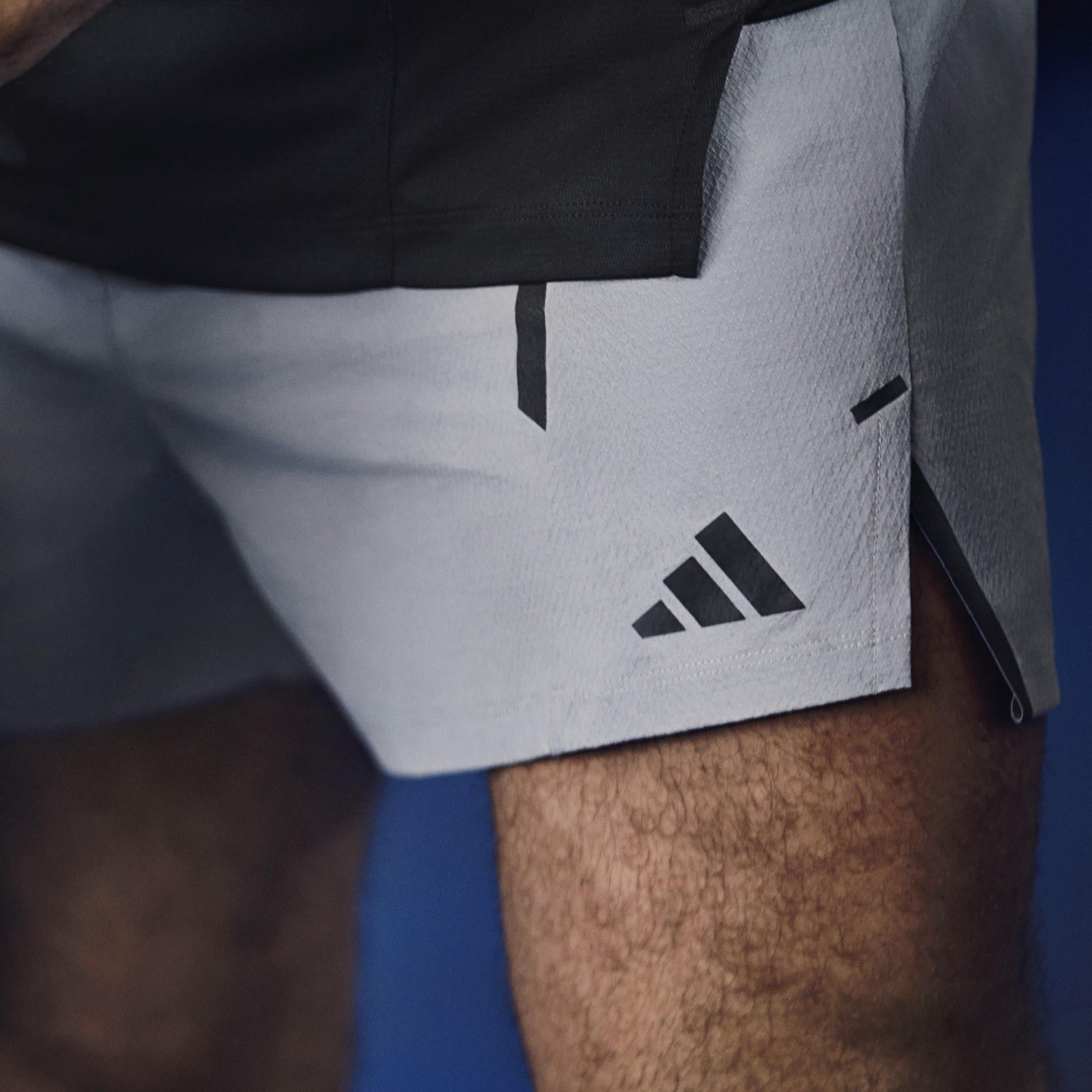 Gry Three/Blk - adidas - D4T Pro Series Adistrong Workout Shorts Mens - 9