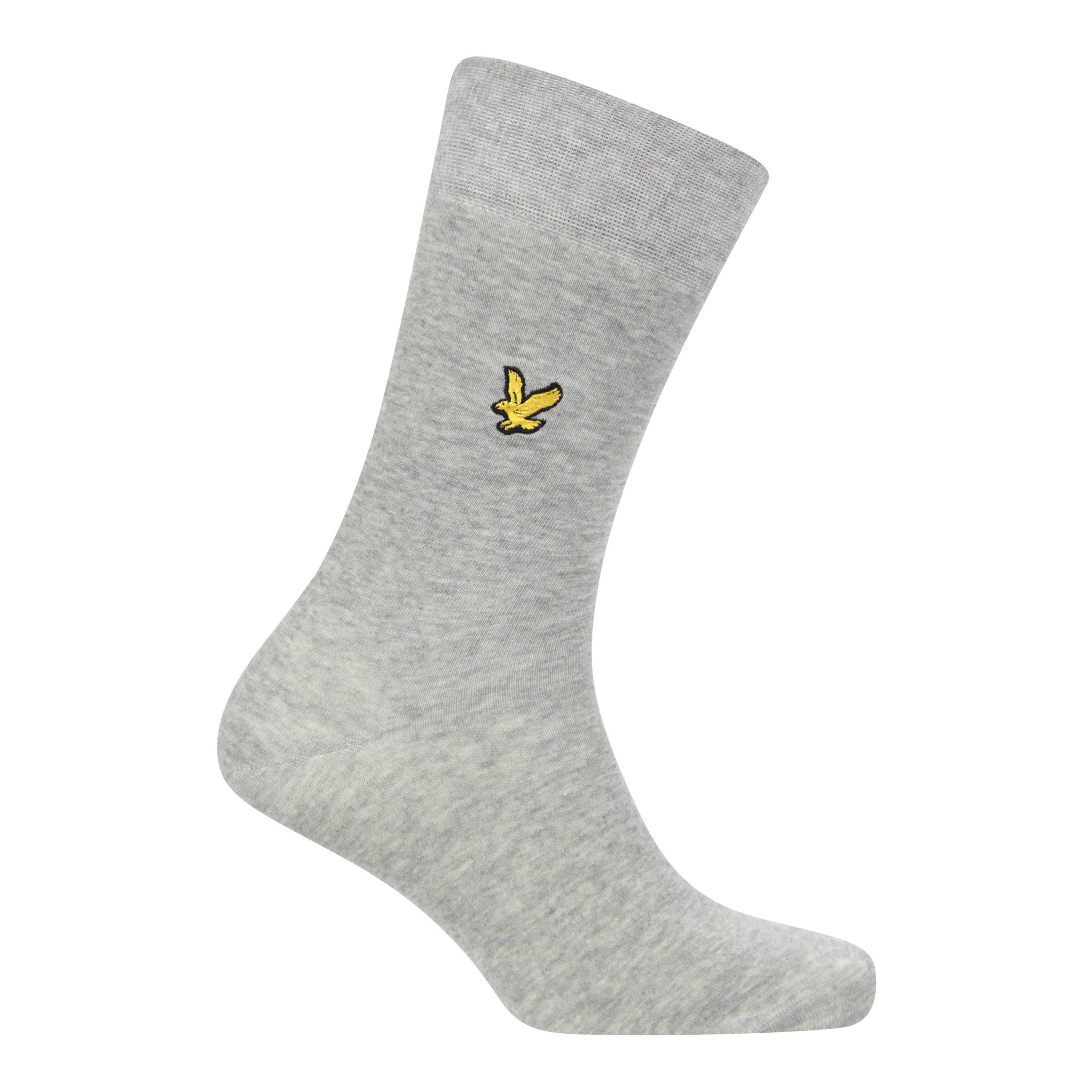 Grey/Peact/Blck - Lyle and Scott - Men's Basic Crew Socks - 3