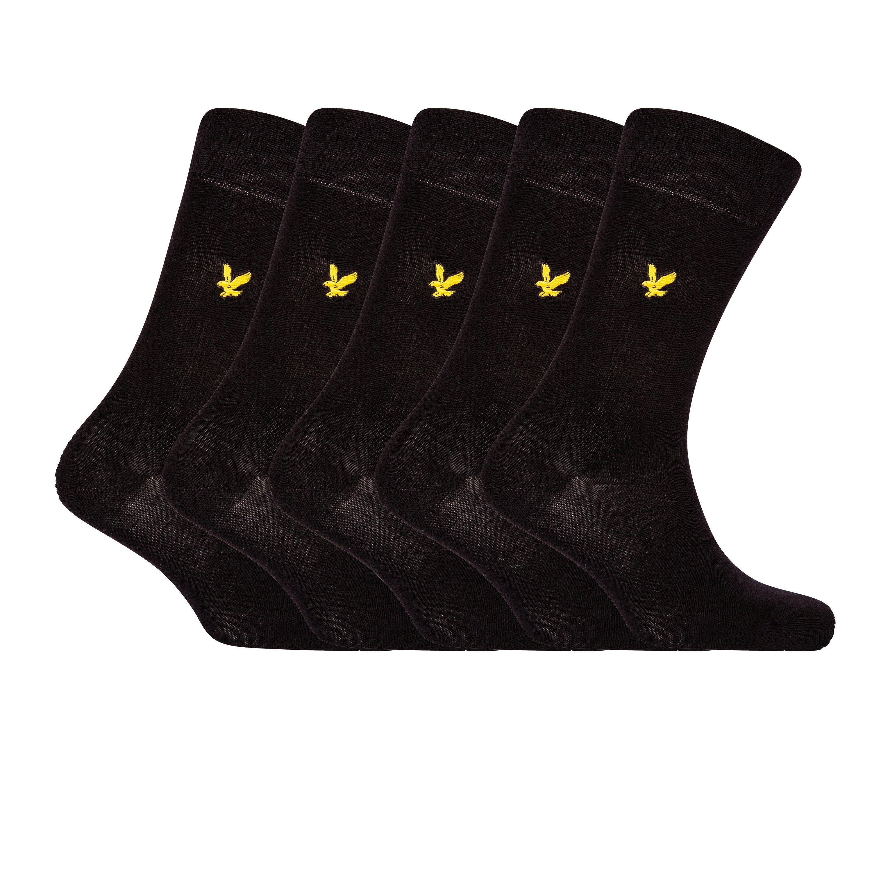 Black - Lyle and Scott - Men's Core Crew Socks - 1