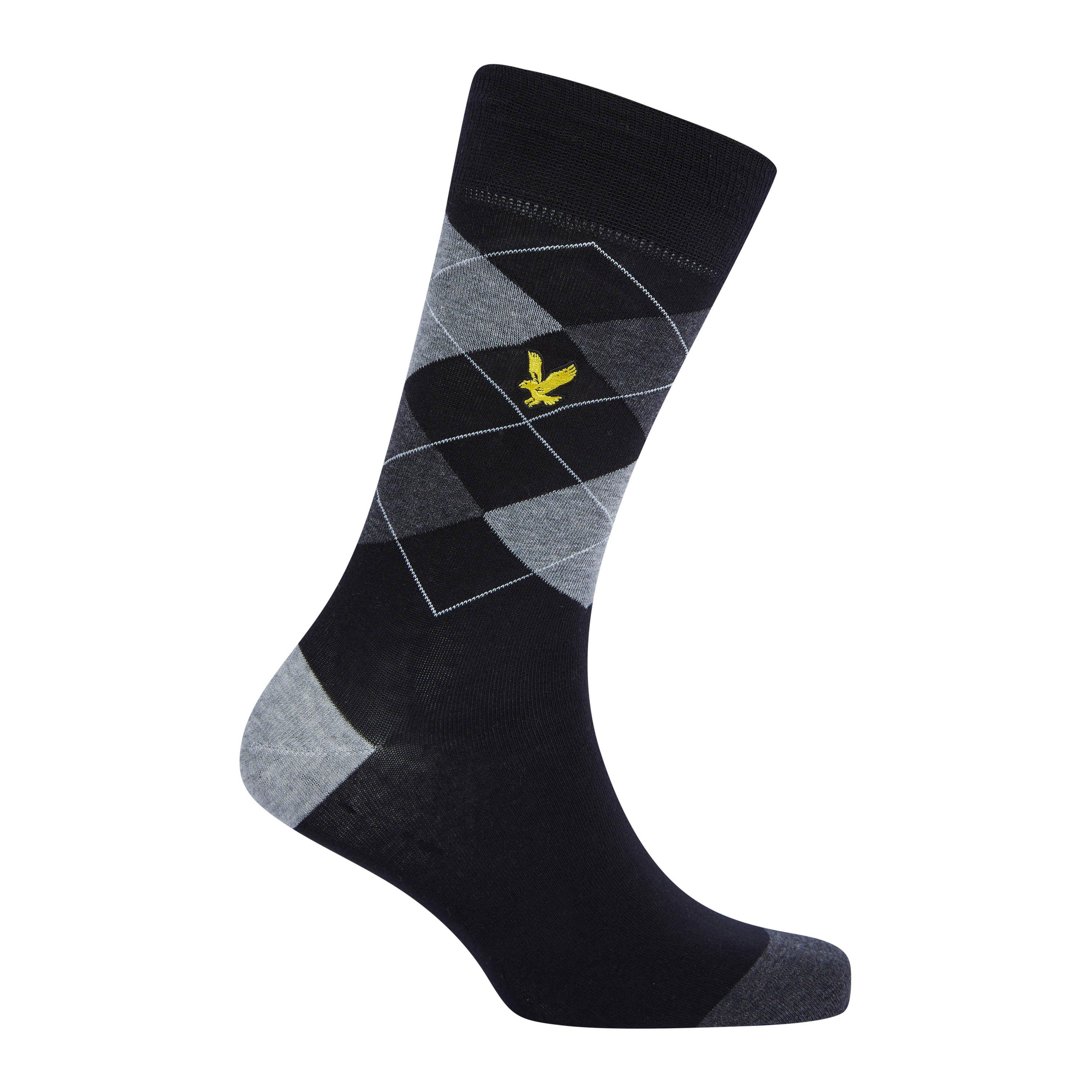 Argyle/Gry/Strp - Lyle and Scott - Men's Mix Crew Socks - 2