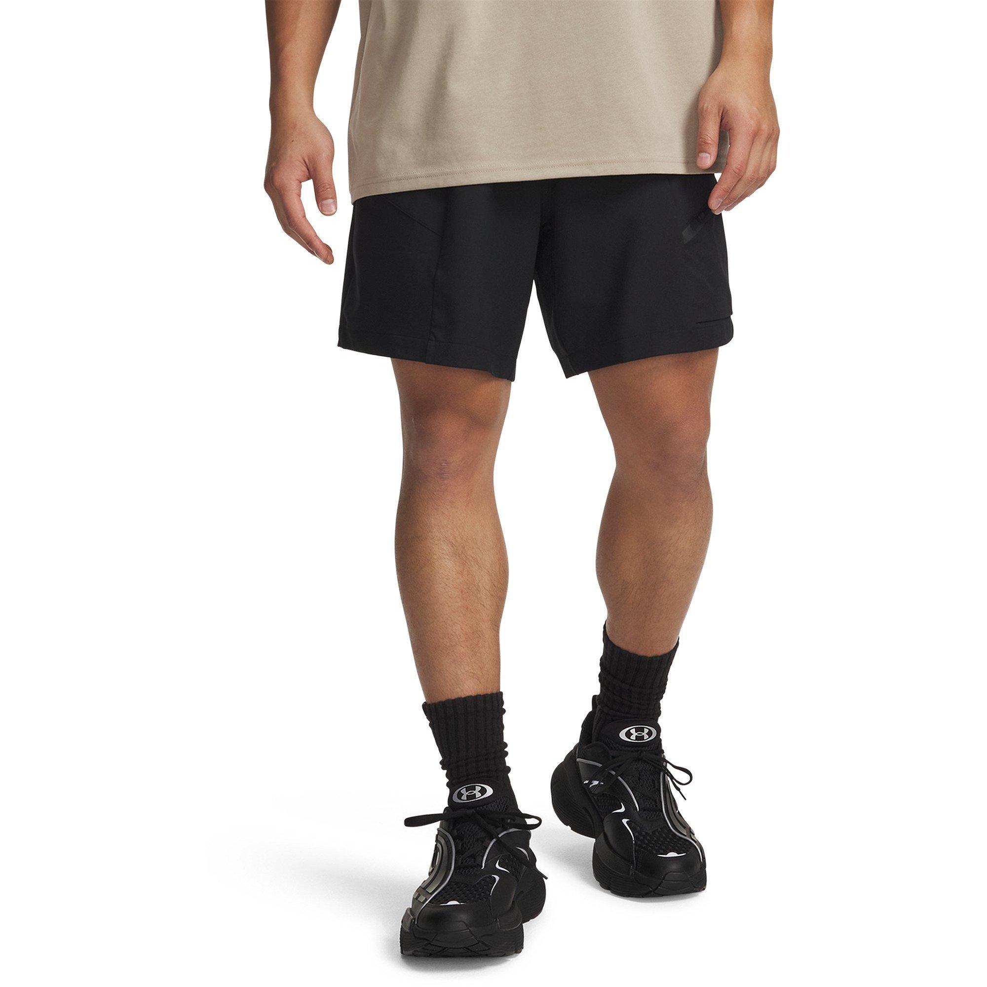 Under Armour Men's Woven Tracksuit Shorts - Black/Black - XL