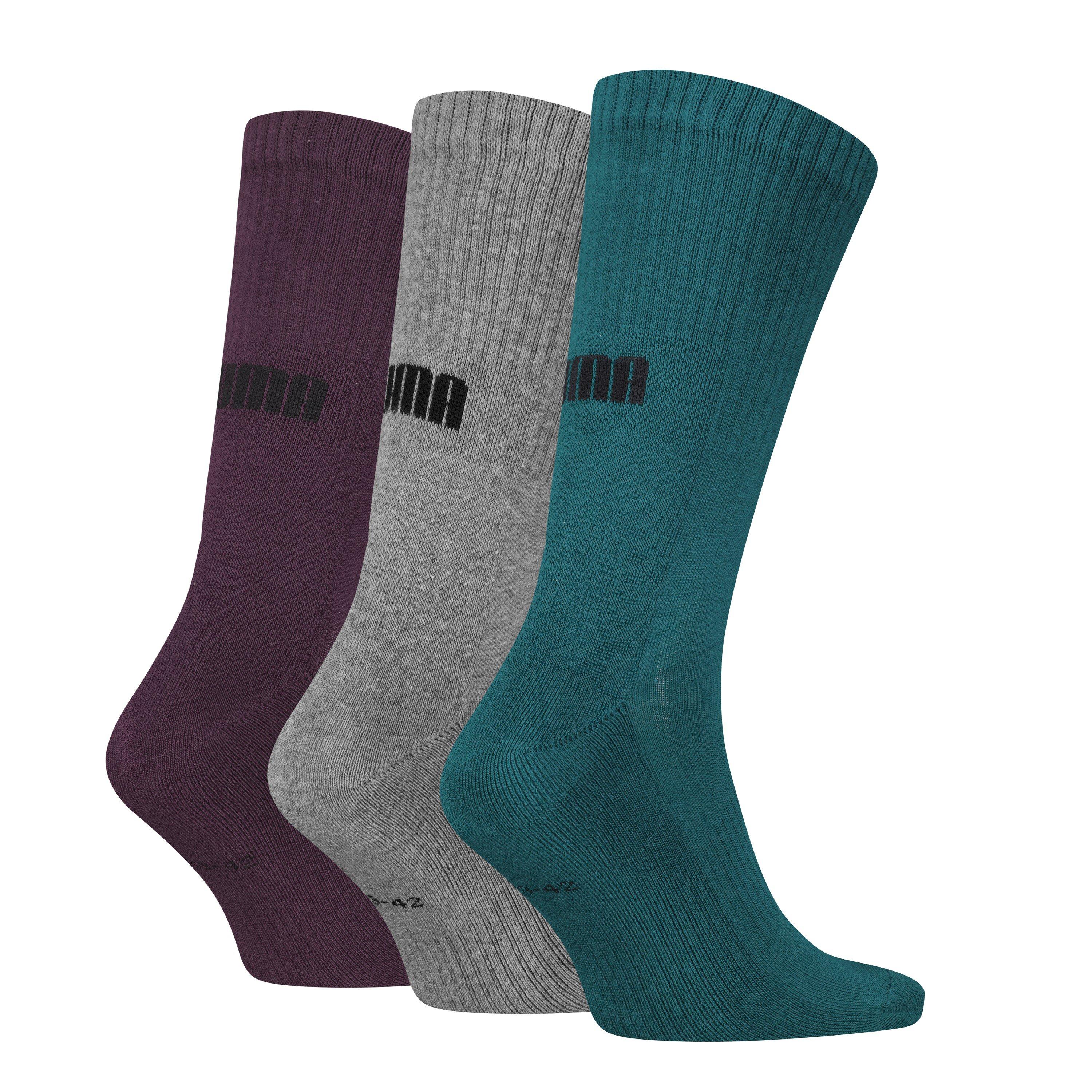 Green Combo - Puma - Adults Crew Socks - 2