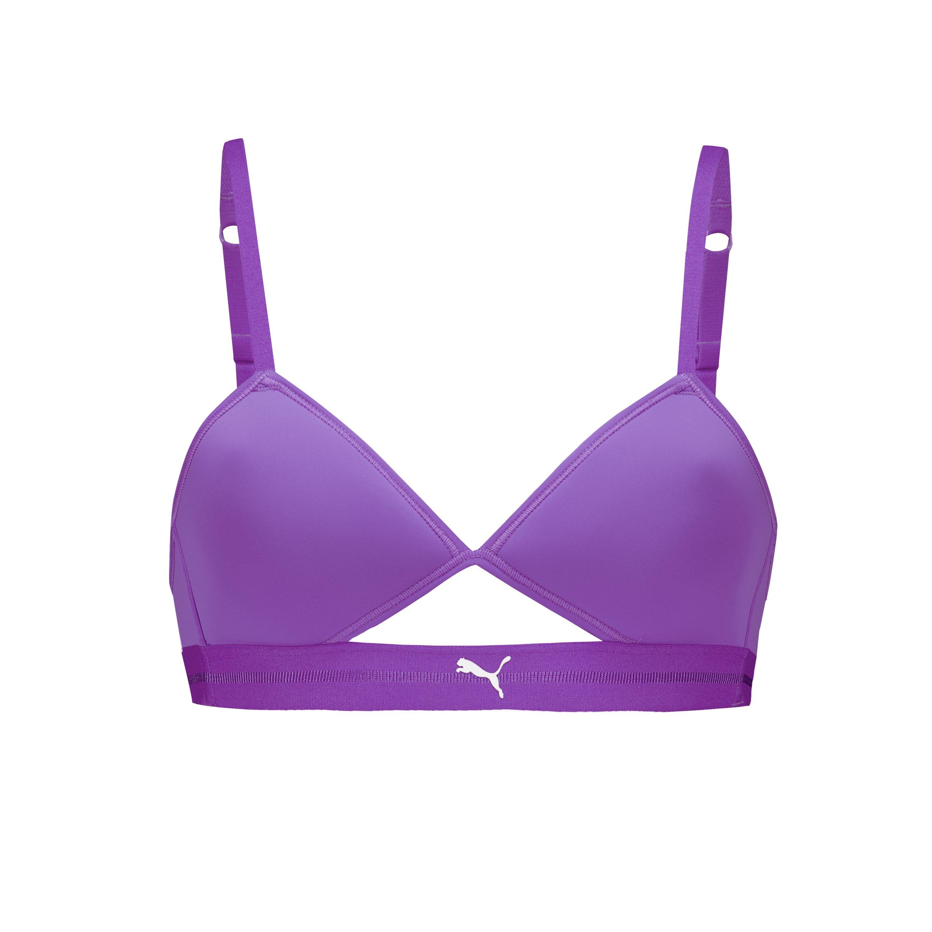 Puma Women's Peek A Boo Triangle Bralette - Astor Purple - 14 (L)