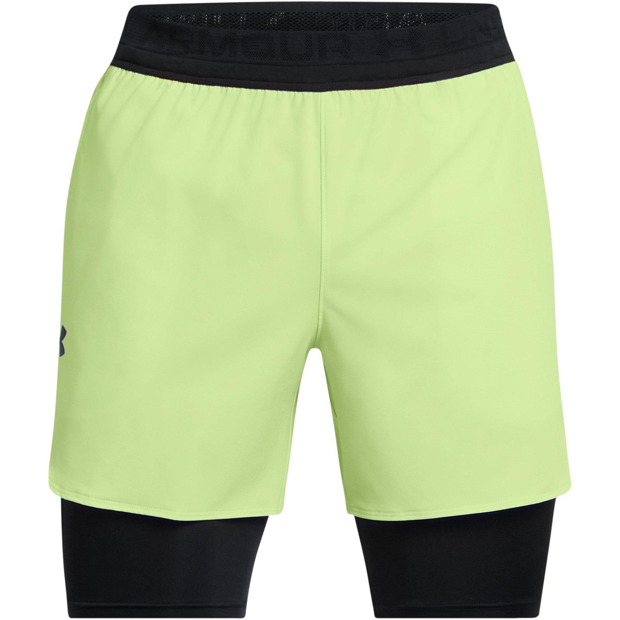 Green - Under Armour - Men's Peak 2-in-1 Woven Shorts - 1