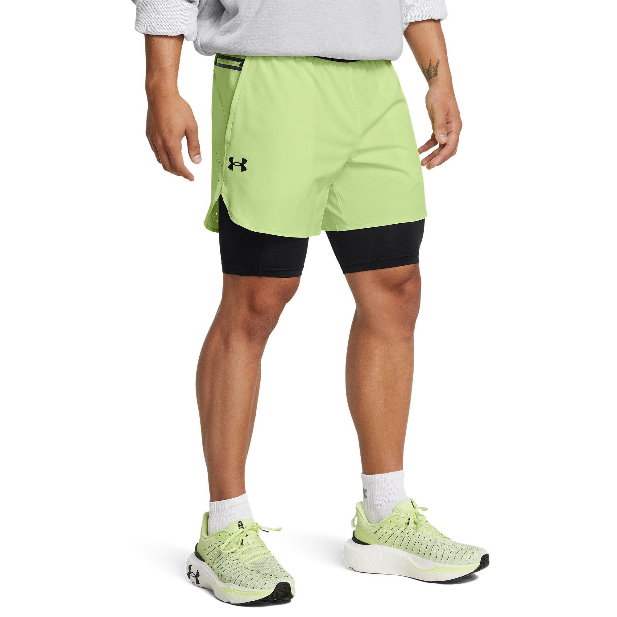 Grün - Under Armour - Men's Peak 2-in-1 Woven Shorts - 3