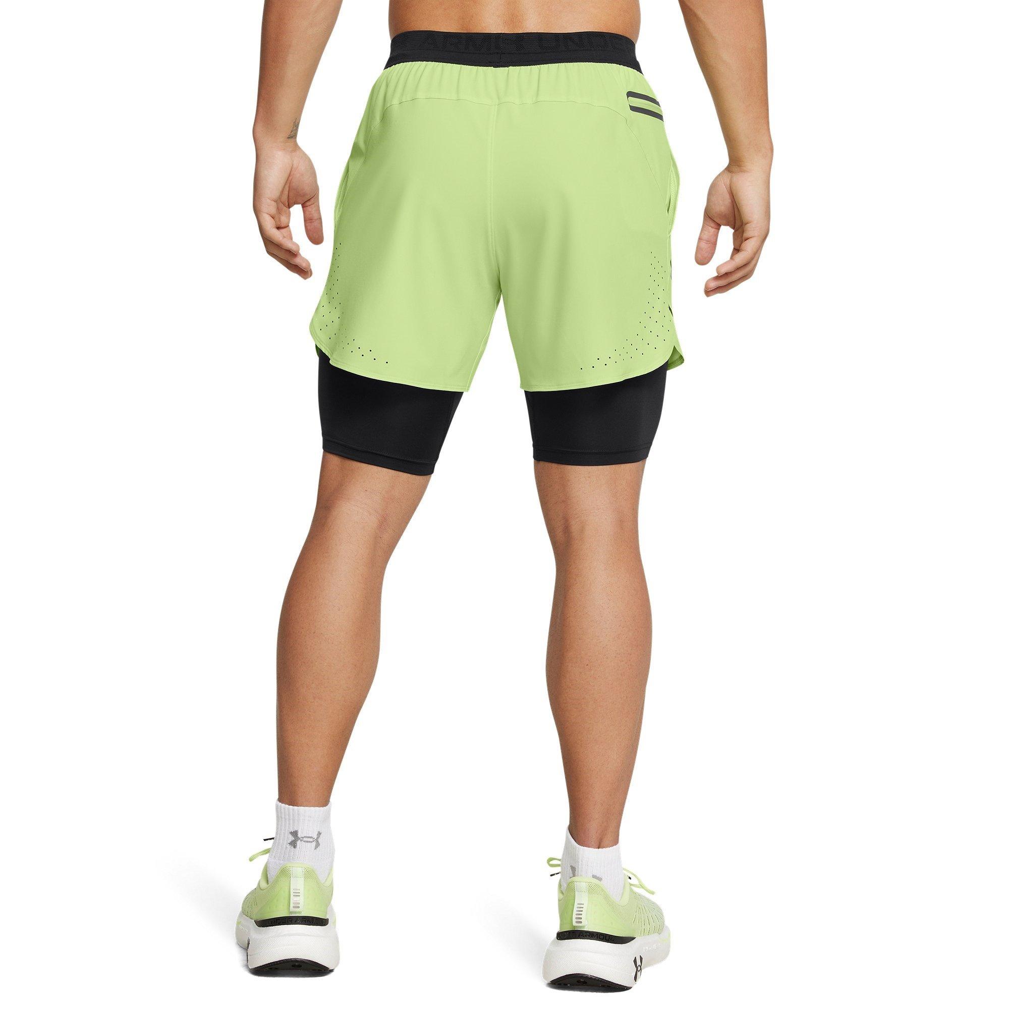 Grün - Under Armour - Men's Peak 2-in-1 Woven Shorts - 4
