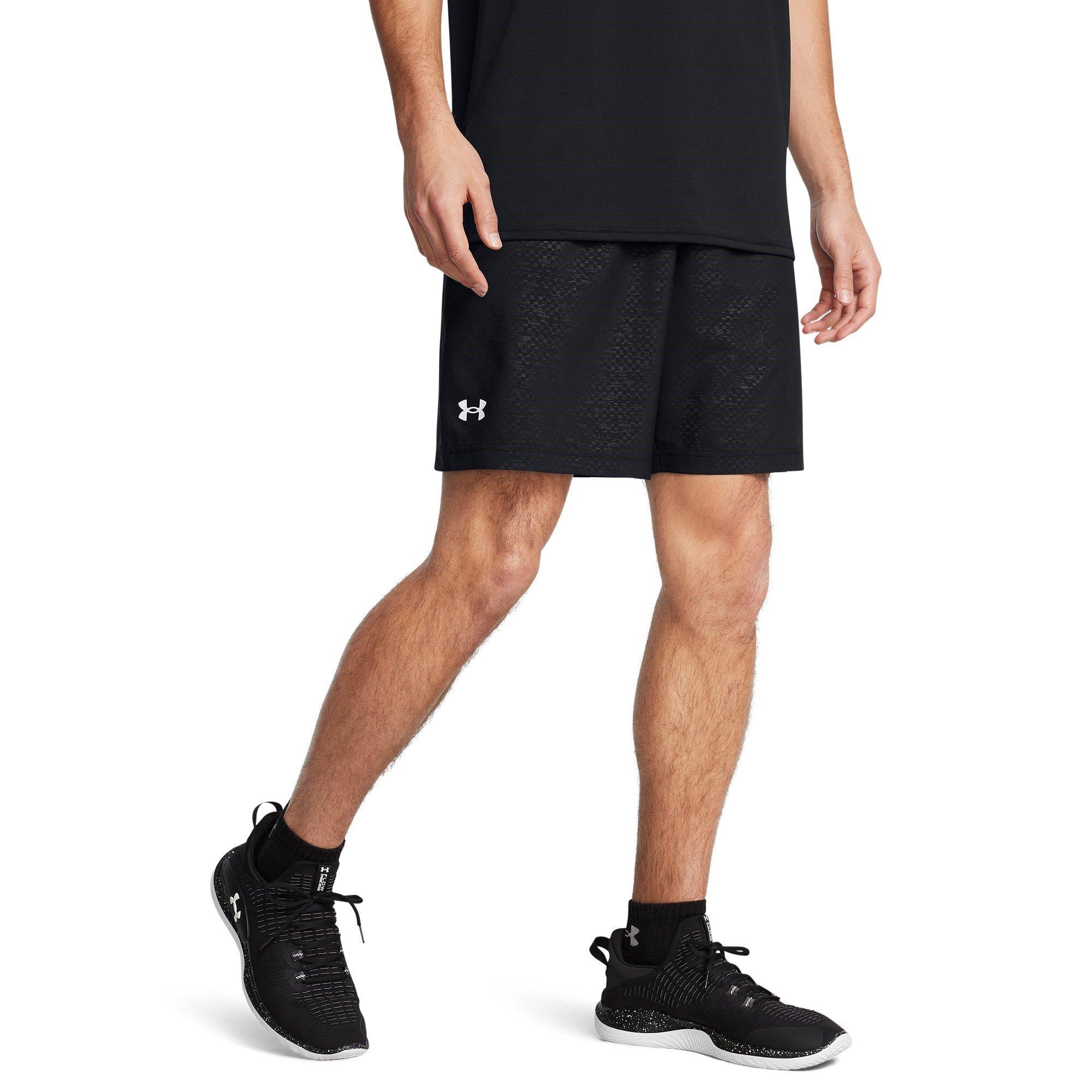 Black - Under Armour - Men's Emboss Woven Tracksuit Shorts - 3