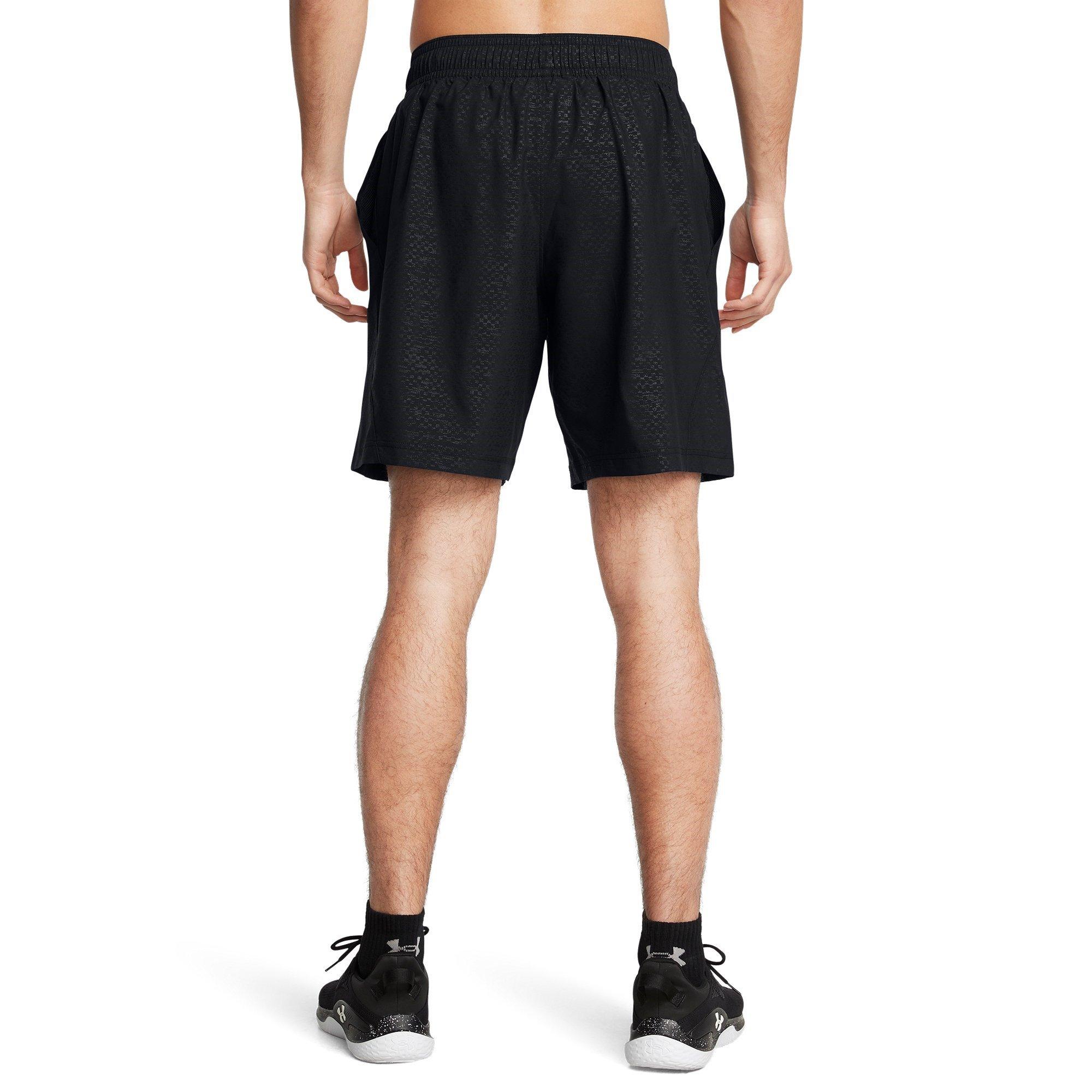 Black - Under Armour - Men's Emboss Woven Tracksuit Shorts - 4