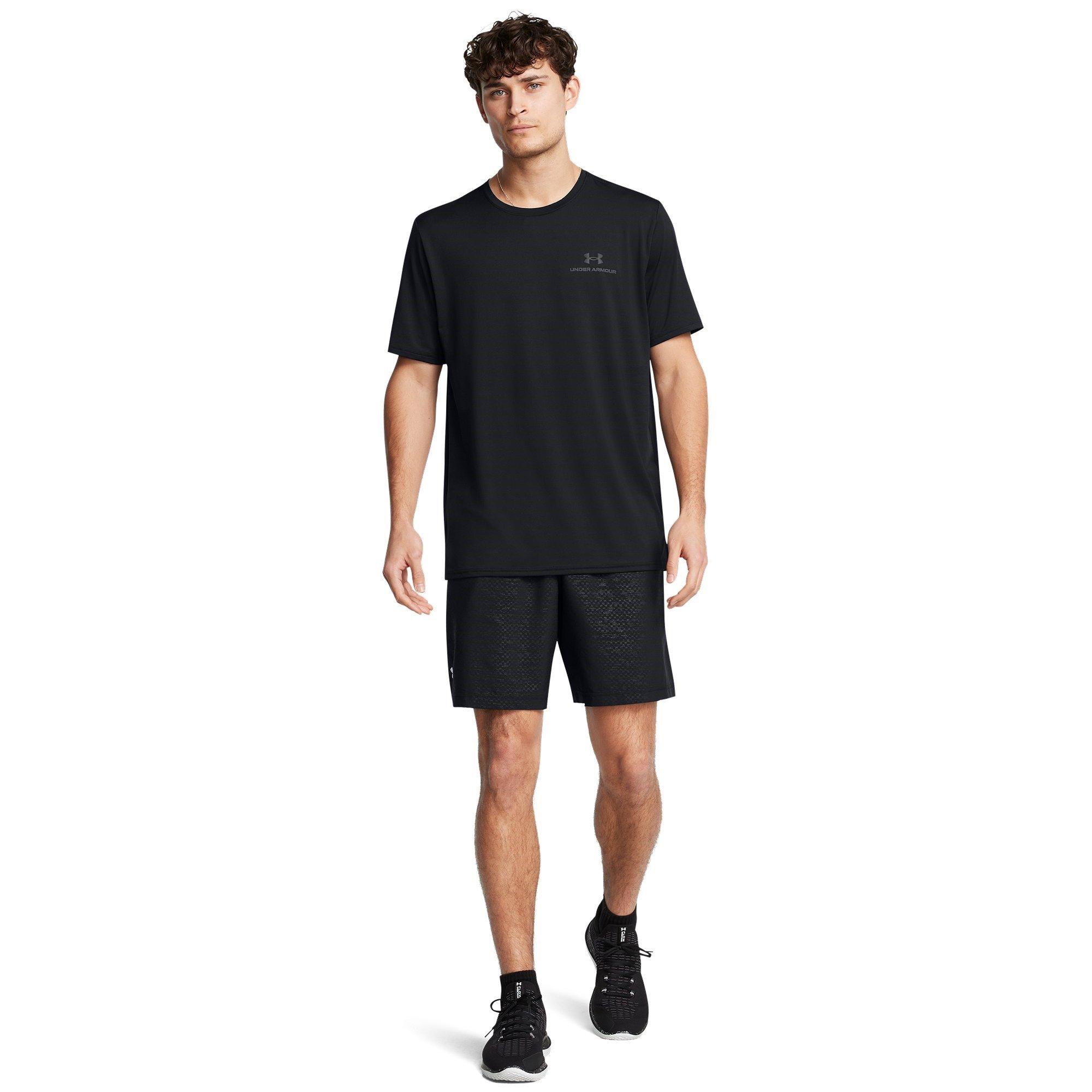 Black - Under Armour - Men's Emboss Woven Tracksuit Shorts - 6