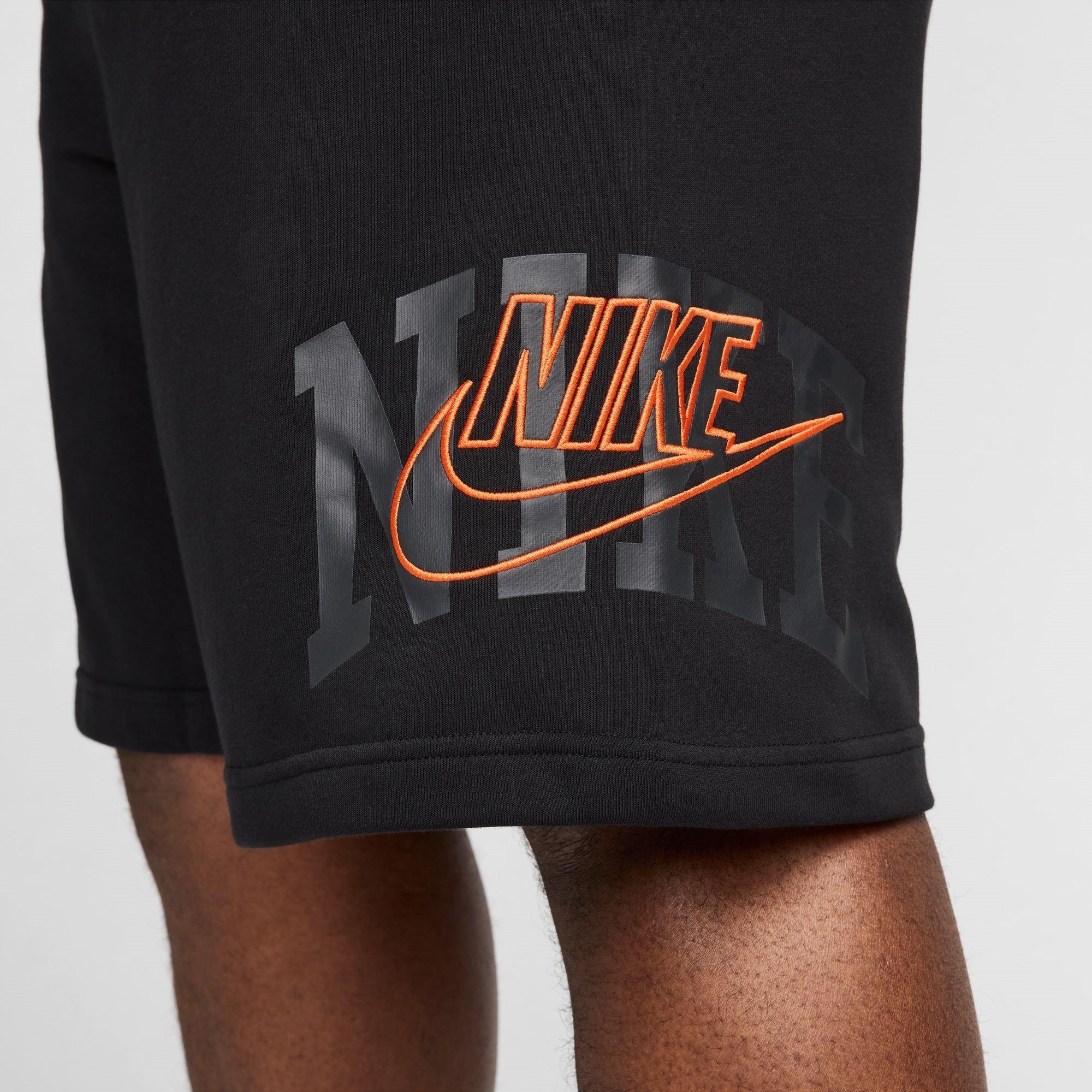 Schwarz/Orange - Nike - Club Fleece Men's Shorts - 14