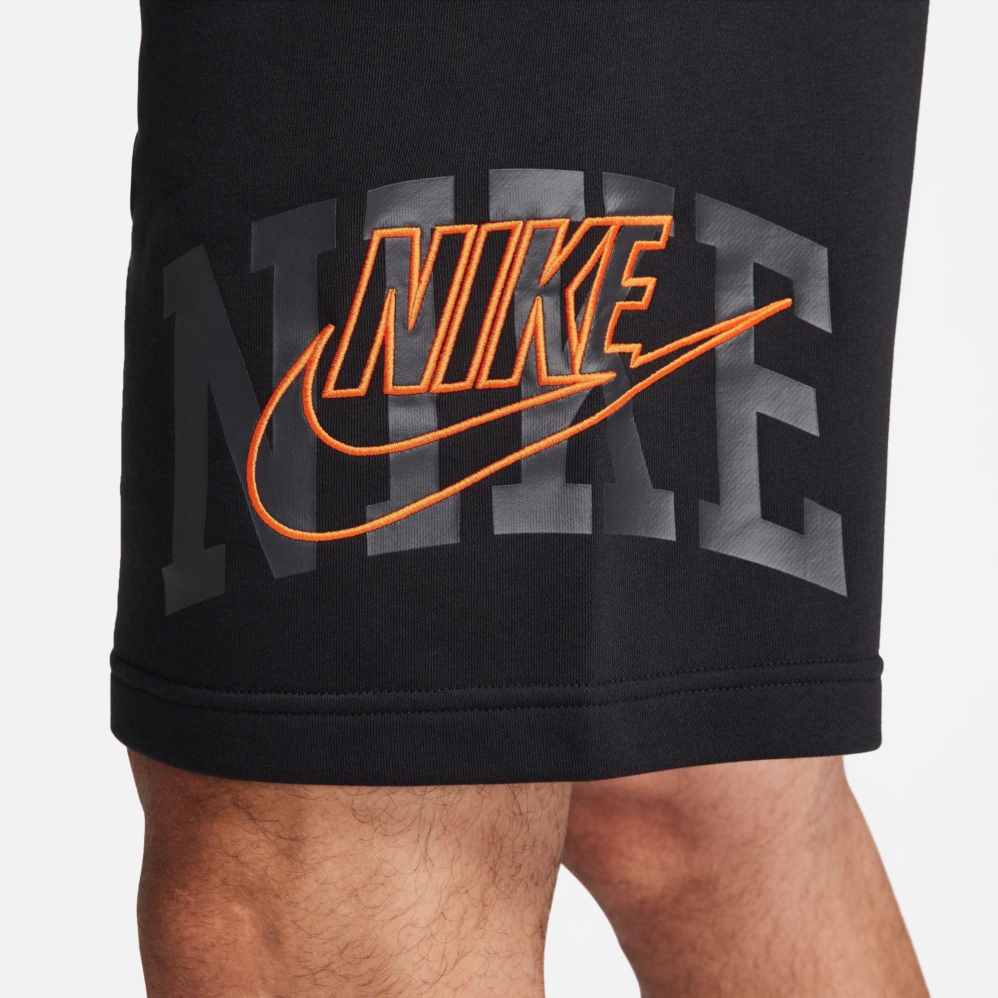Schwarz/Orange - Nike - Club Fleece Men's Shorts - 7
