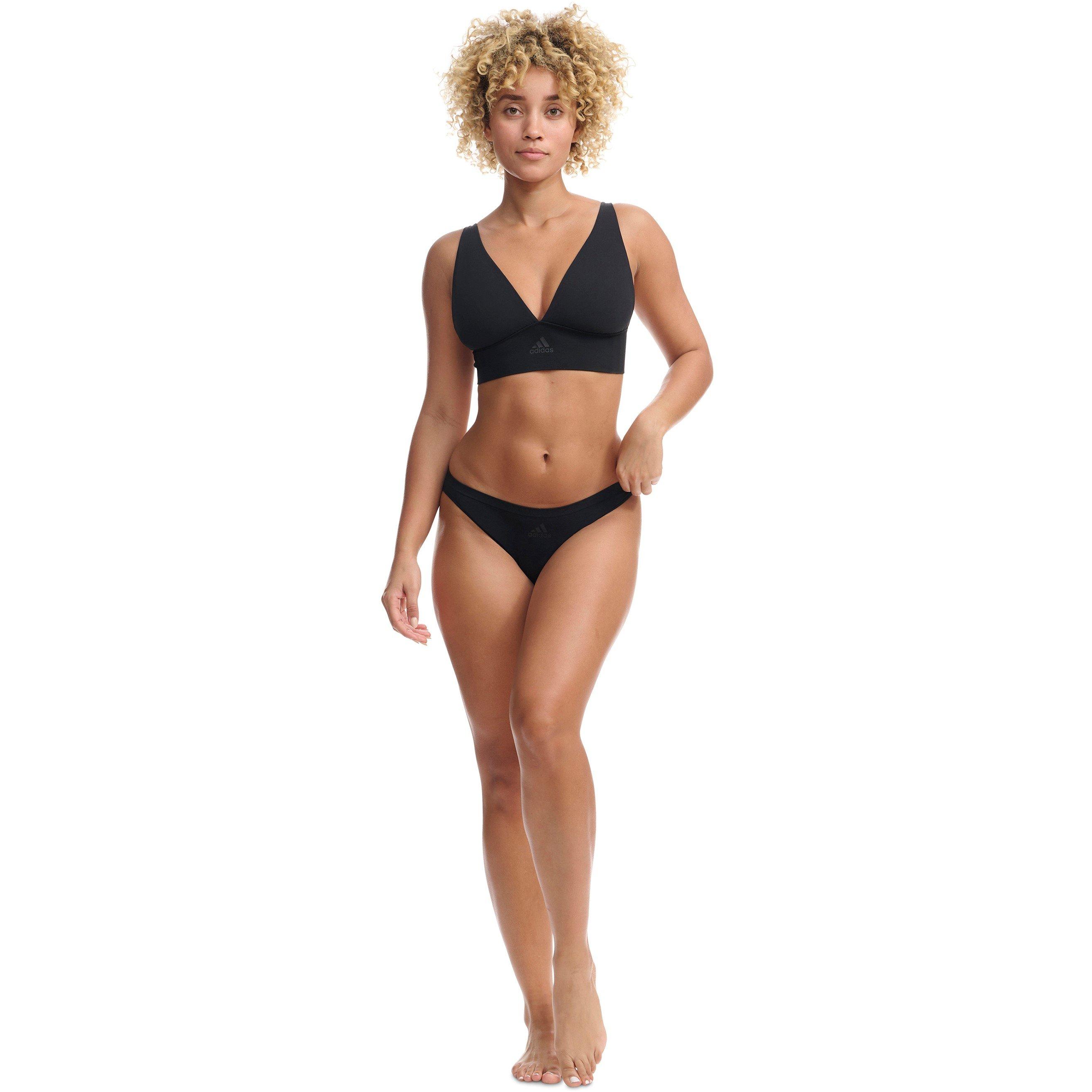 Zwart - adidas - Sport Active Seamless Micro Stretch Long Line Plunge Bra - 2