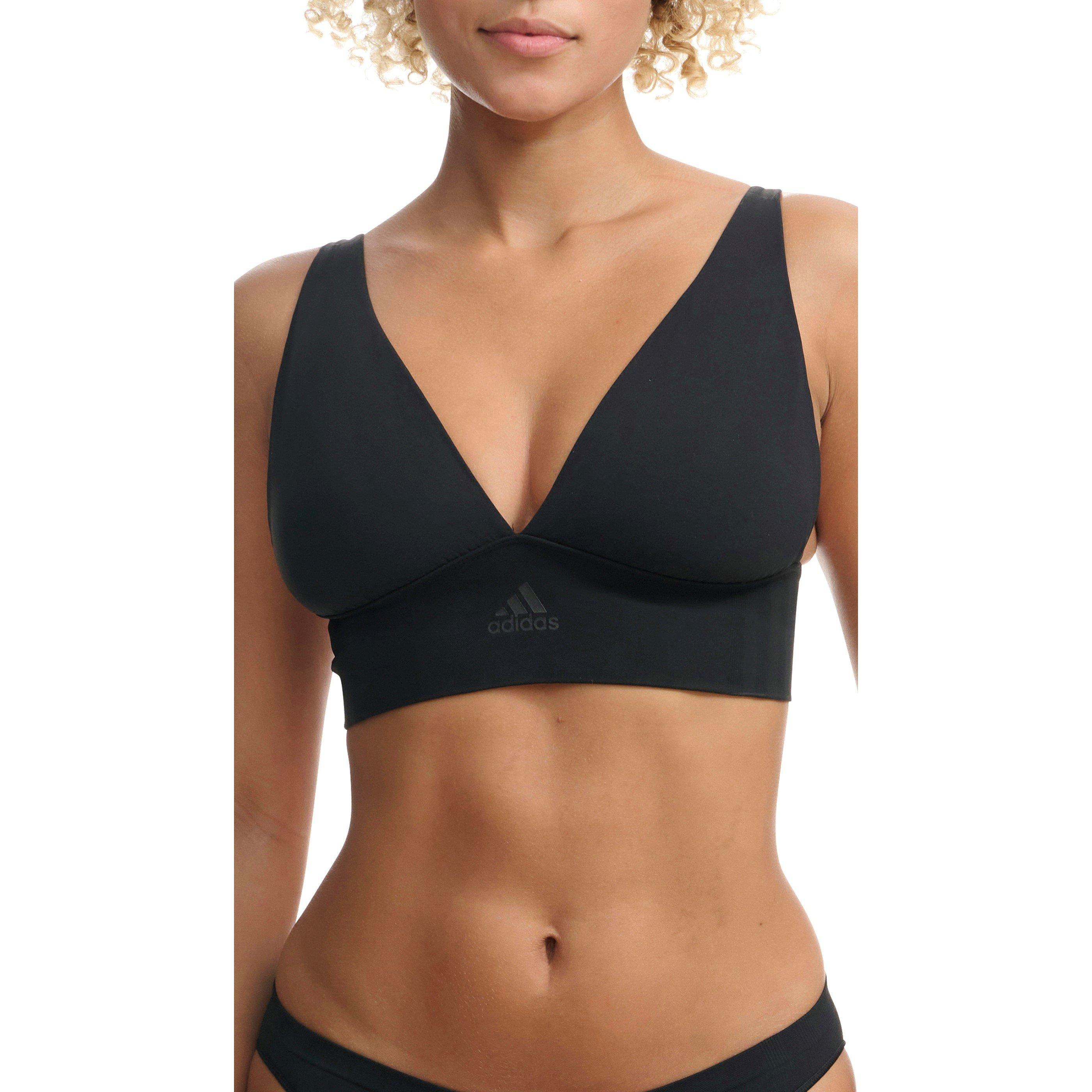 Zwart - adidas - Sport Active Seamless Micro Stretch Long Line Plunge Bra - 3