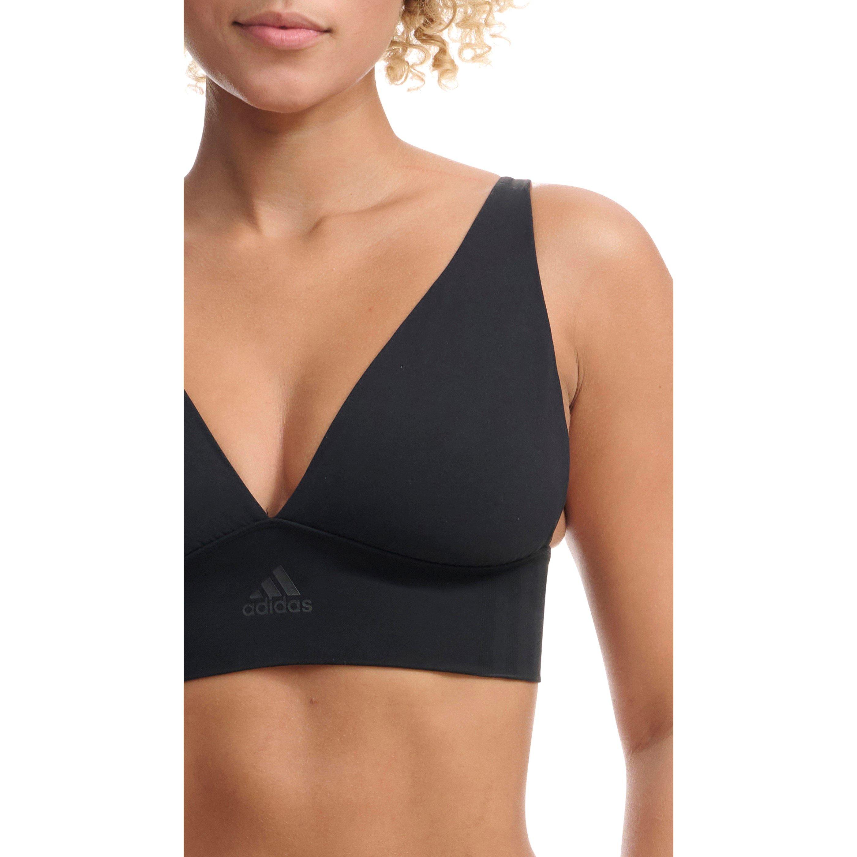 Zwart - adidas - Sport Active Seamless Micro Stretch Long Line Plunge Bra - 7