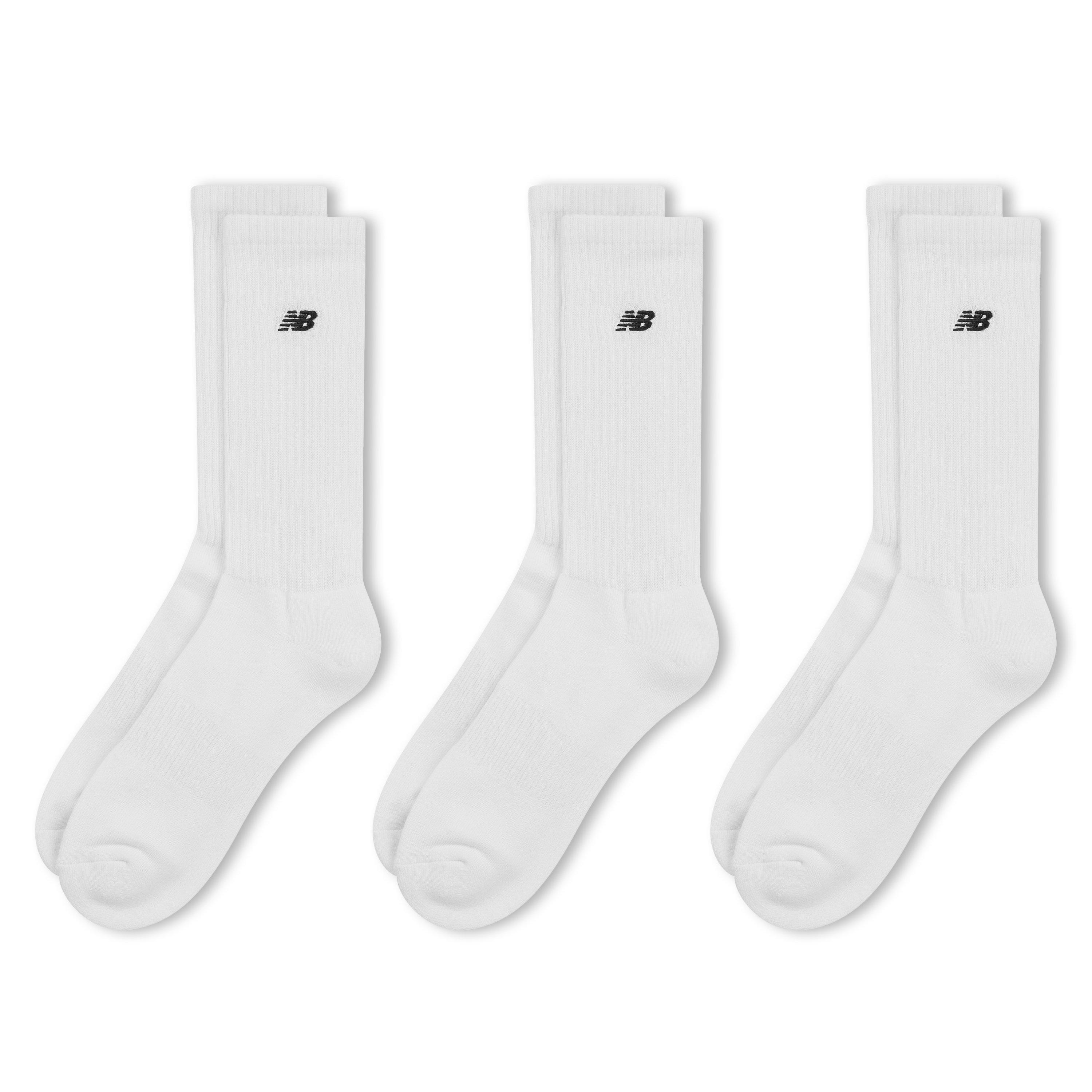 White - New Balance - Embroidered Logo Cotton Crew Socks - 1
