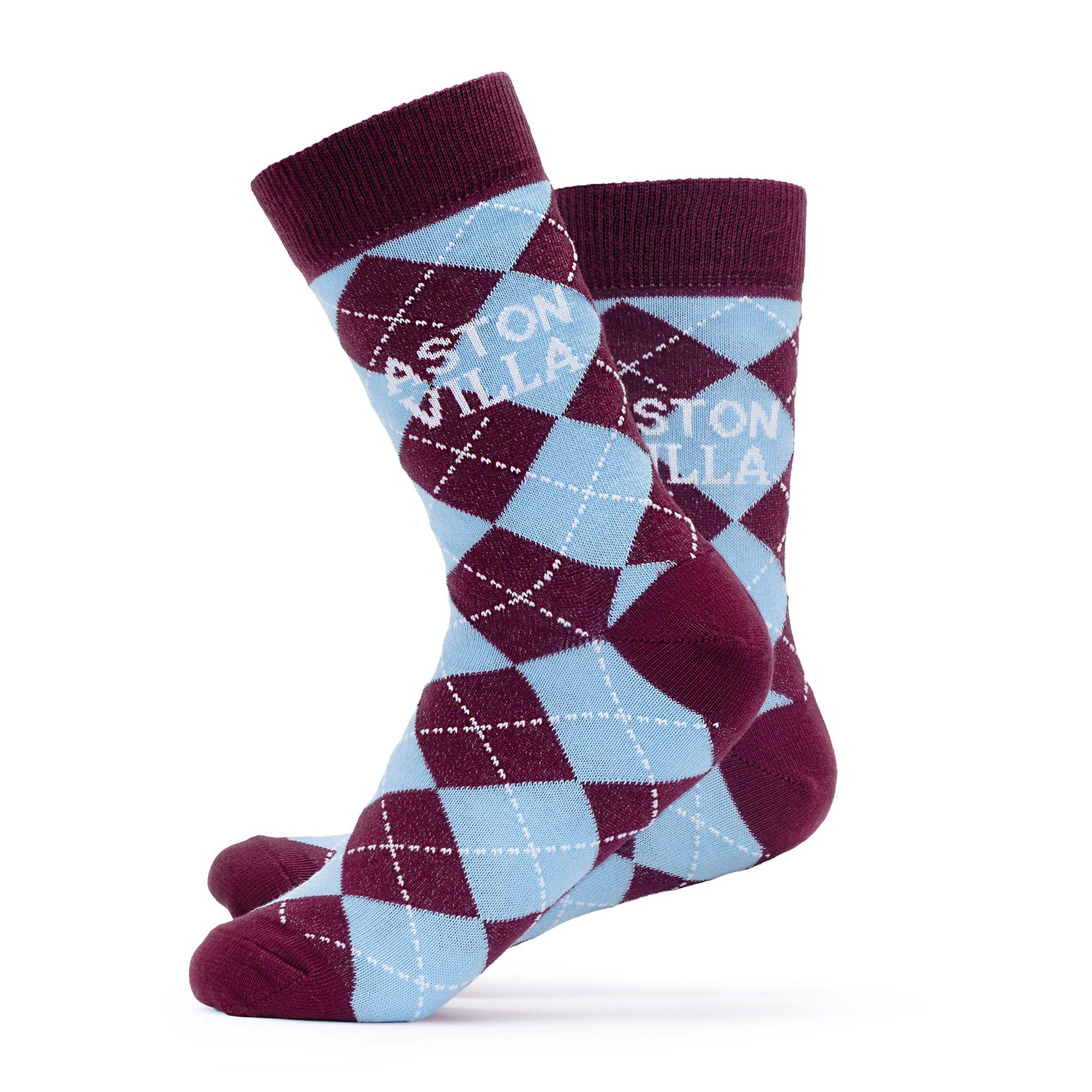 AVFC Claret - Team - Football Officially Licensed Socks 2-Pack Size 7-11 Unisex - 3