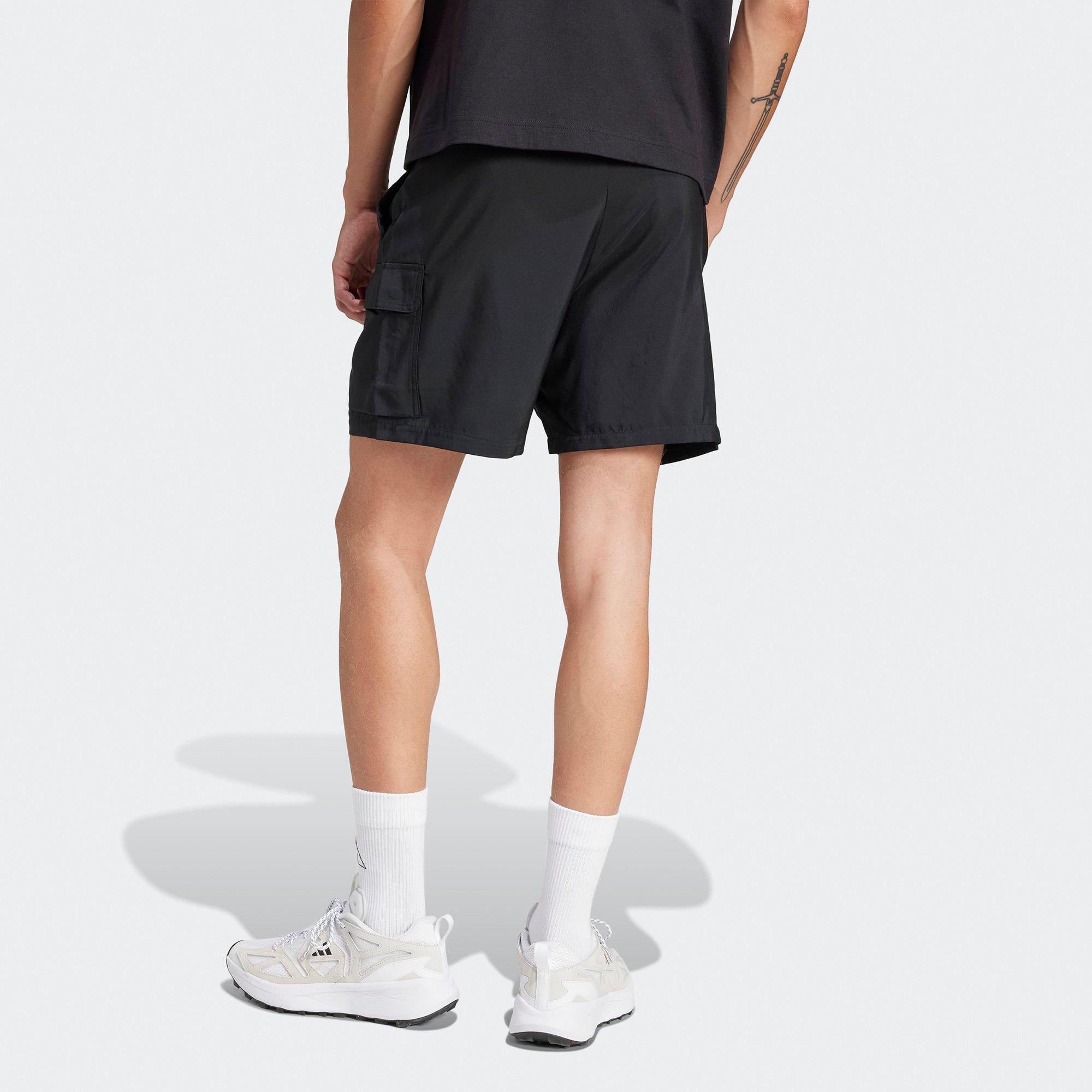Black/White - adidas - Essentials Small Logo Mens Cargo Chelsea Shorts - 3
