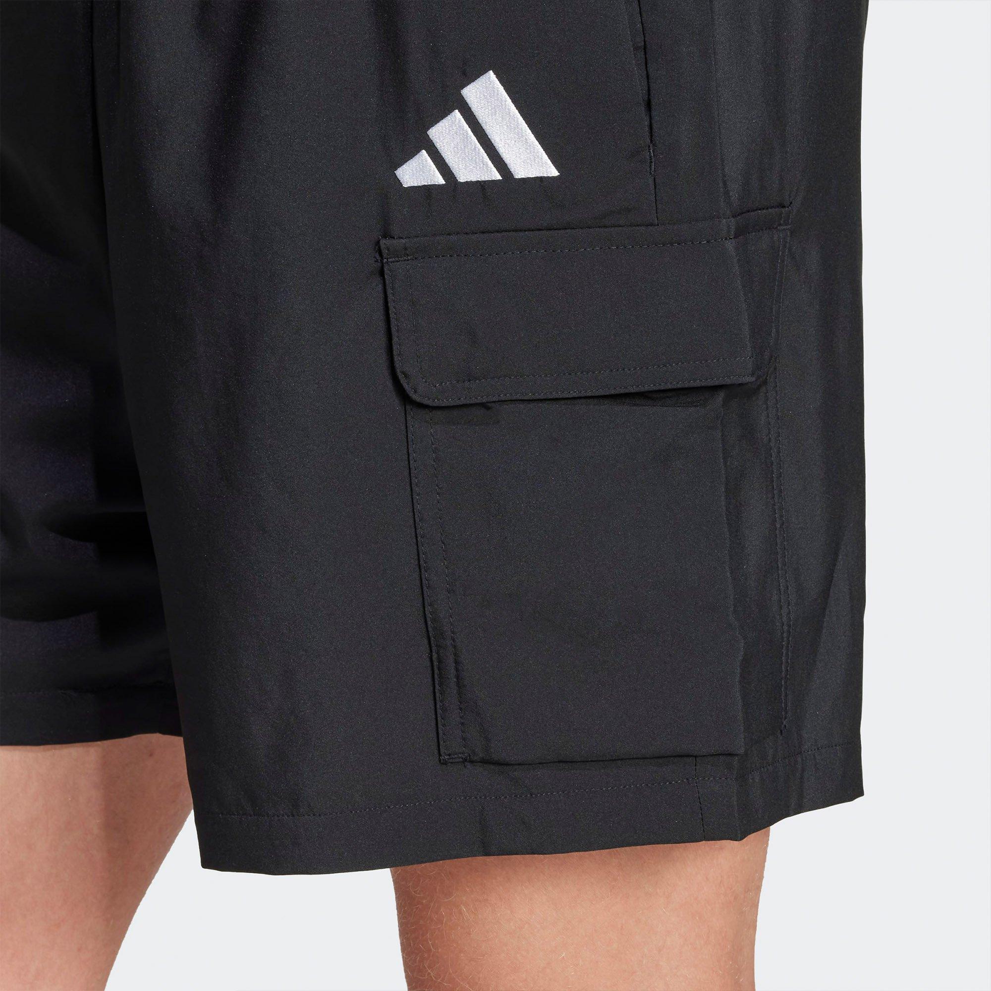 Black/White - adidas - Essentials Small Logo Mens Cargo Chelsea Shorts - 6