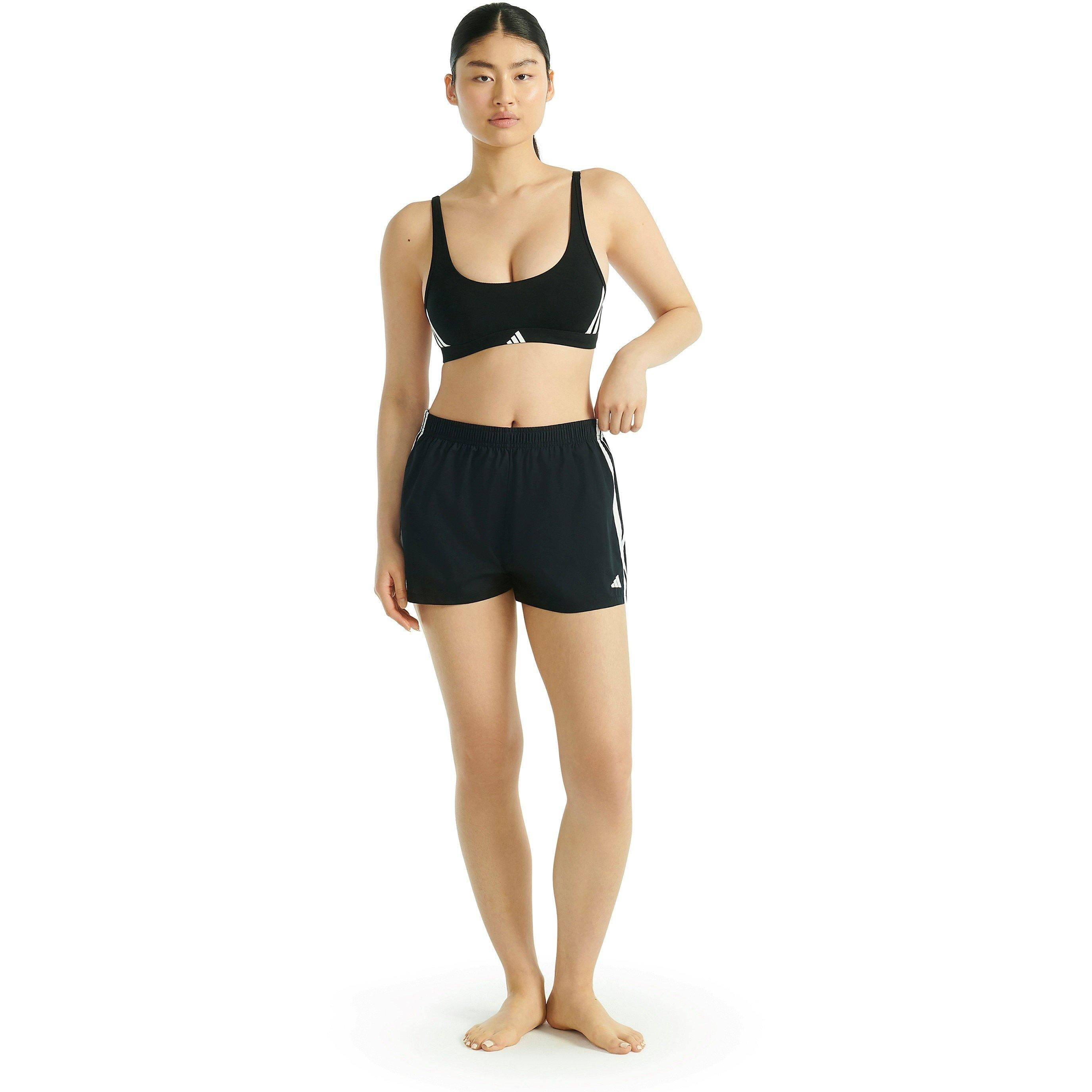 Black - adidas - Active Essentials Cotton 3-Stripes Scoop Bralette - 1