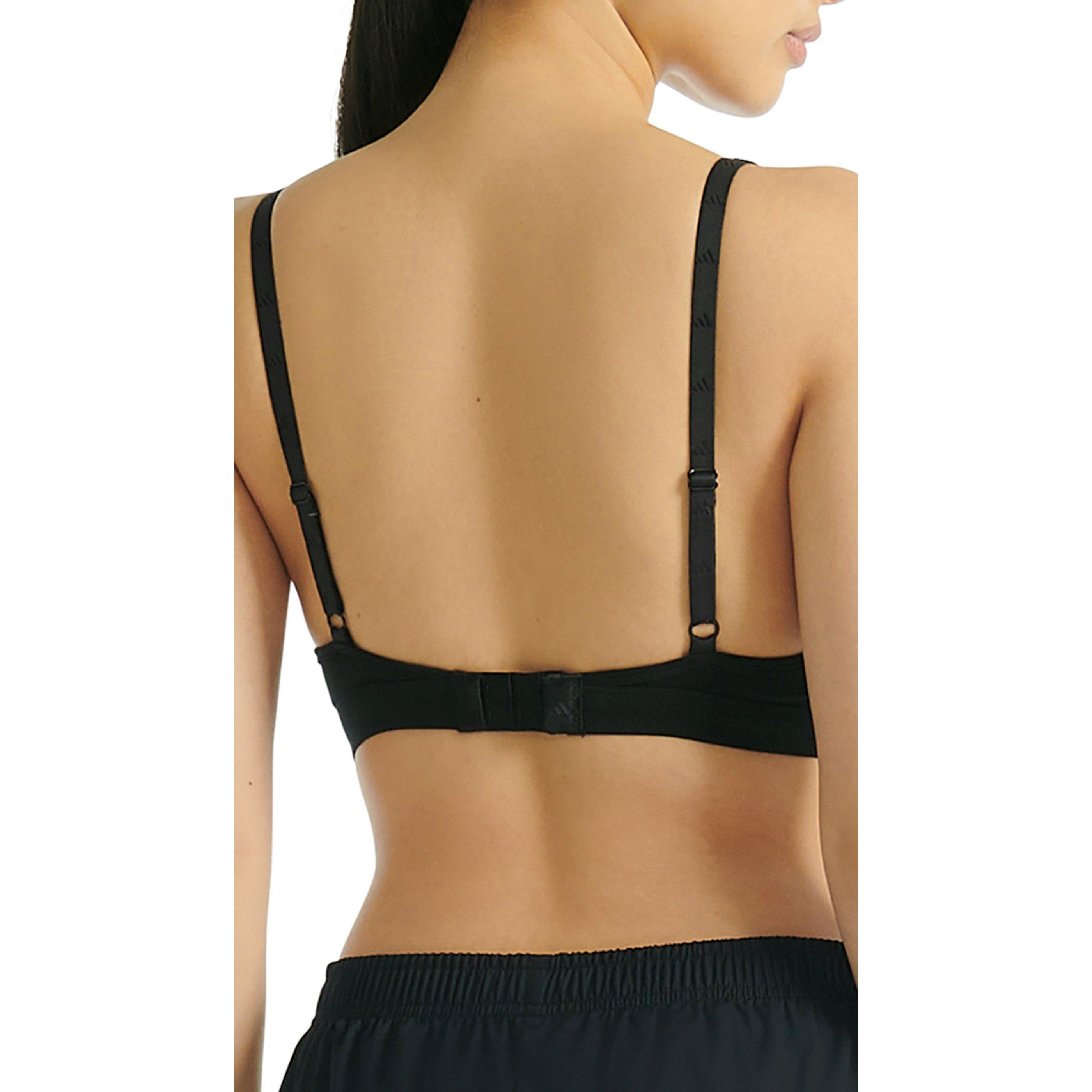 Black - adidas - Active Essentials Cotton 3-Stripes Scoop Bralette - 4