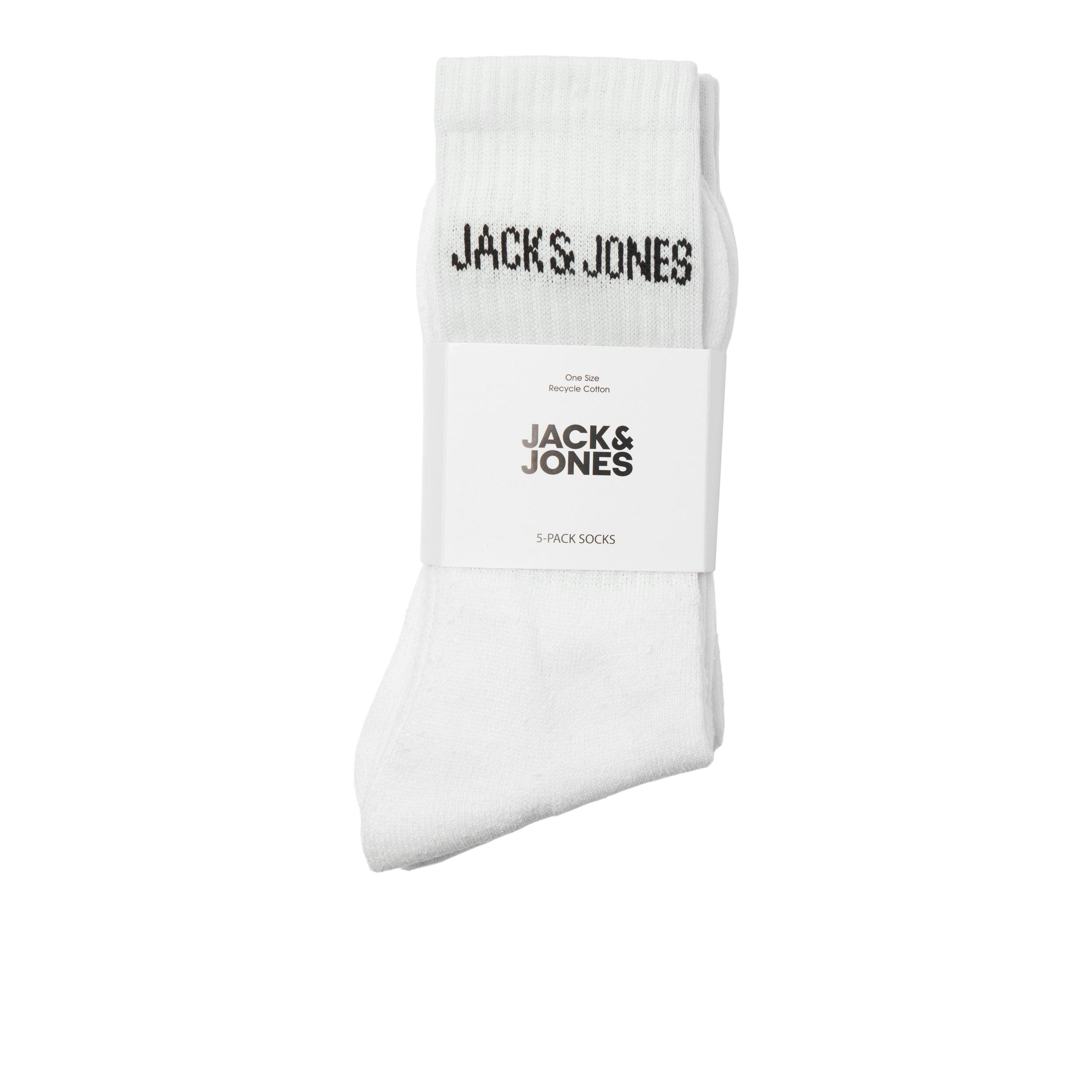 Wit - Jack and Jones - Regen 5 Pack Crew Socks Mens - 4